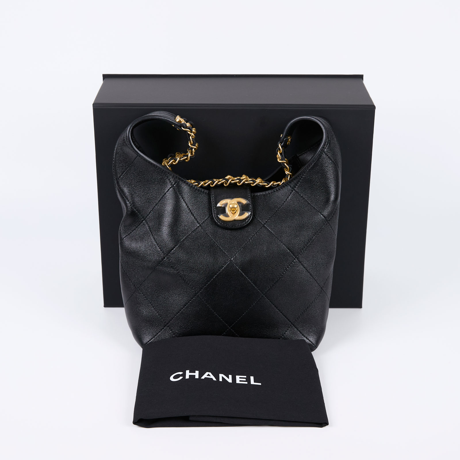 香奈兒 CHANEL Hobo 半月包 AS5404 晶片款 黑單肩HOBO 防塵袋/原廠盒子