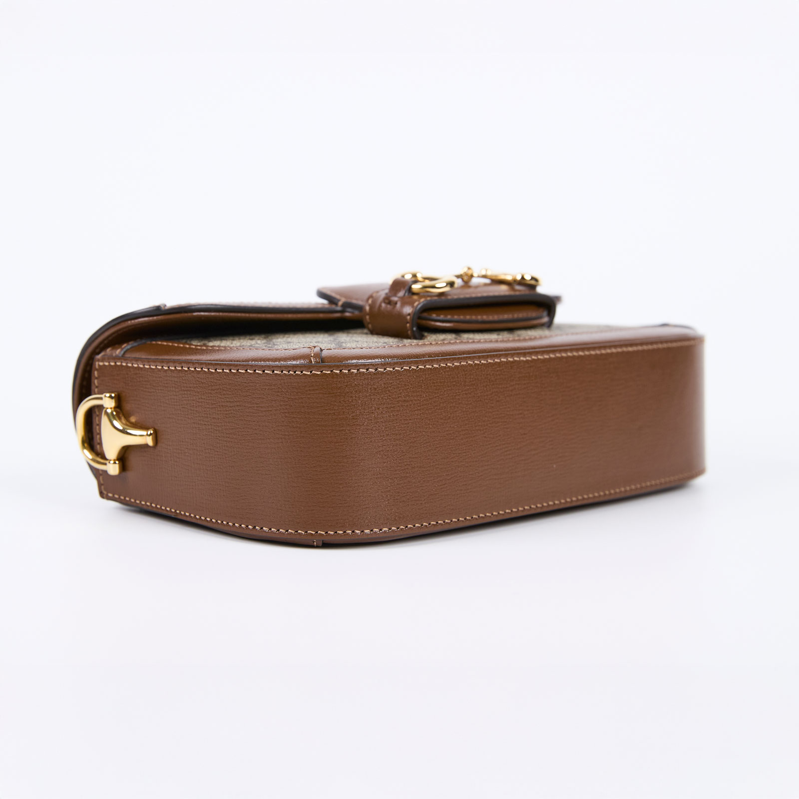 古馳 GUCCI Horsebit 1955 手提包 小型 735178 棕Horsebit 1955 mini 原廠盒子/防塵袋/手提帶/鍊帶