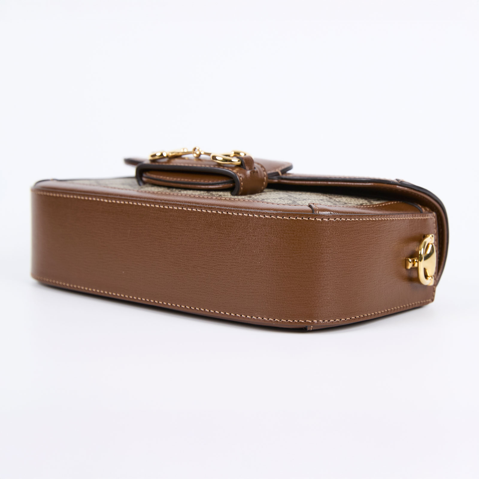 古馳 GUCCI Horsebit 1955 手提包 小型 735178 棕Horsebit 1955 mini 原廠盒子/防塵袋/手提帶/鍊帶