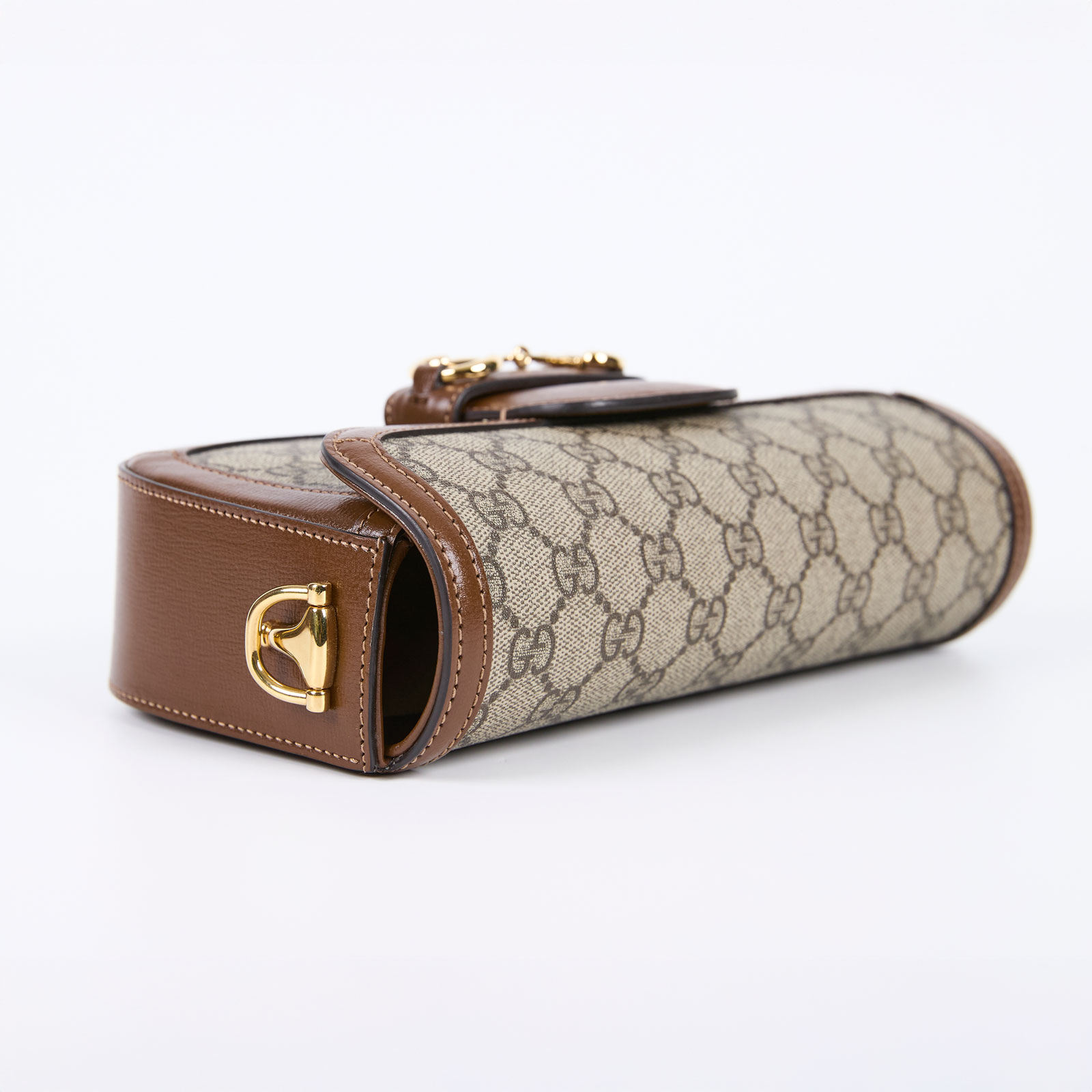 古馳 GUCCI Horsebit 1955 手提包 小型 735178 棕Horsebit 1955 mini 原廠盒子/防塵袋/手提帶/鍊帶