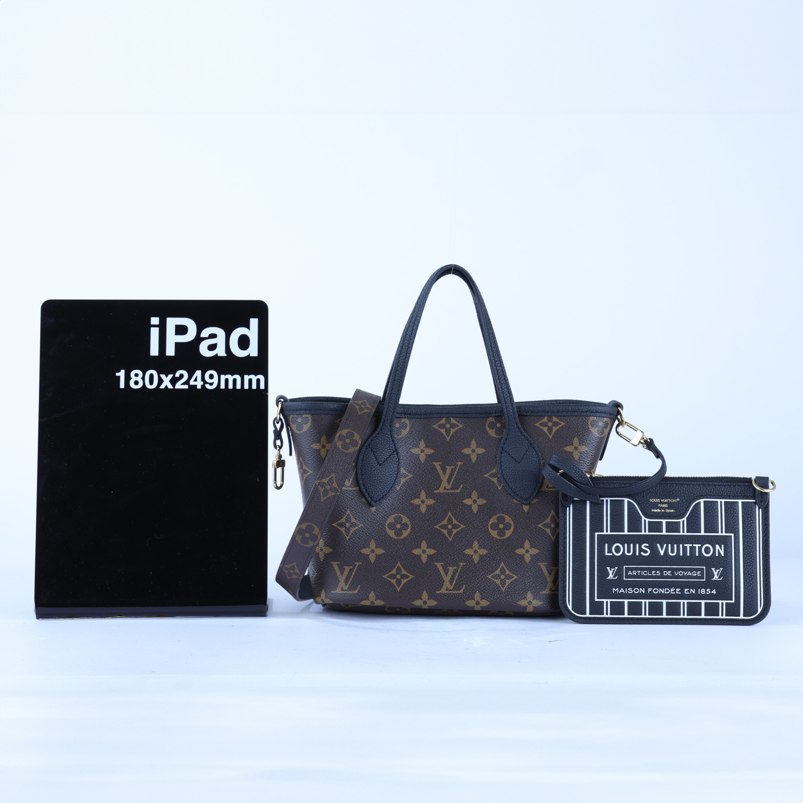 路易威登 LOUIS VUITTON 新款雙面設計 Neverfull Bandoulière Inside Out BB 托特包 黑色 M12099 晶片款  原廠盒子/防塵袋/內袋/背帶