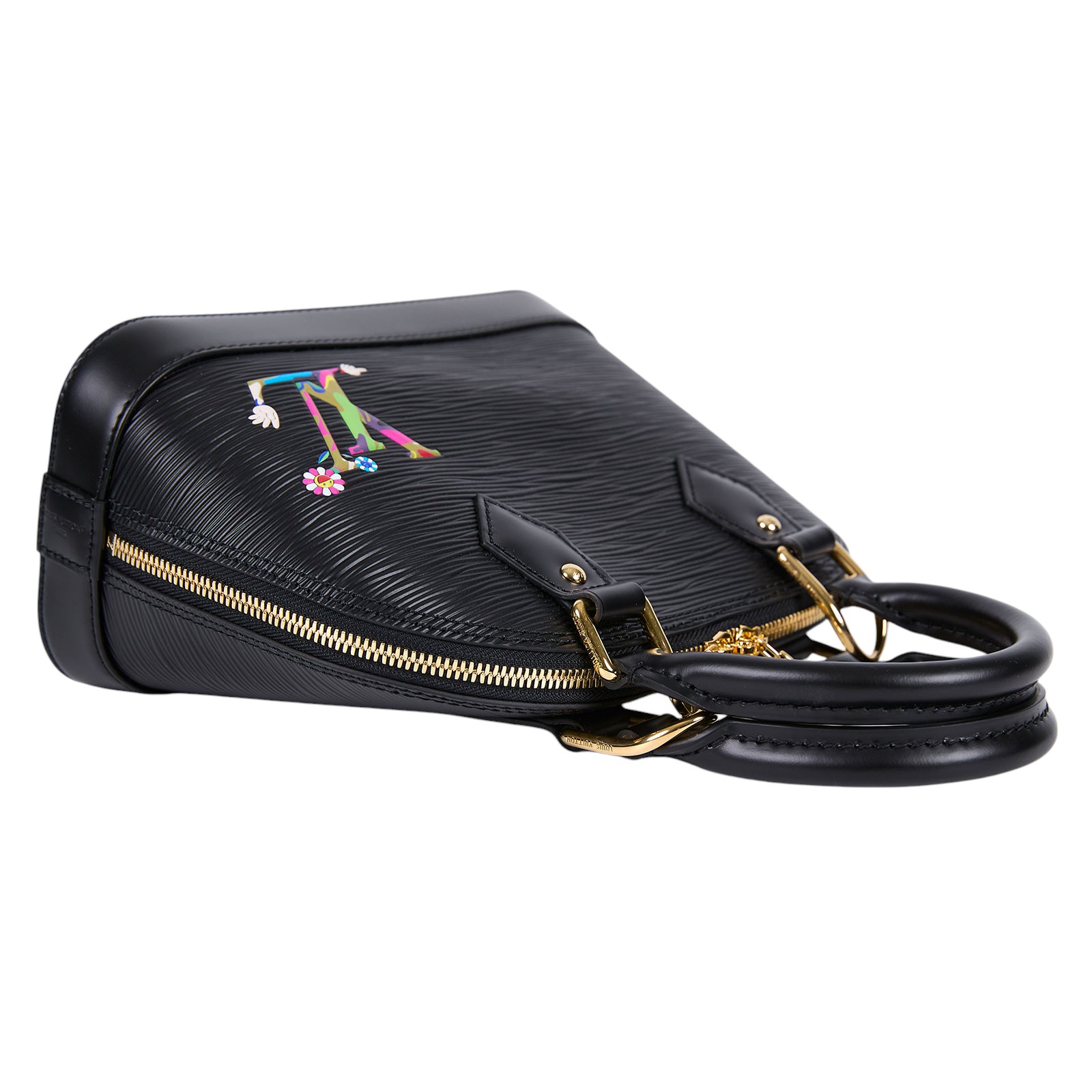 路易威登 LOUIS VUITTON LV x TM Alma BB 貝殼包 黑色 M13670 晶片款  防塵袋/原廠盒子/背帶/吊飾/鎖組
