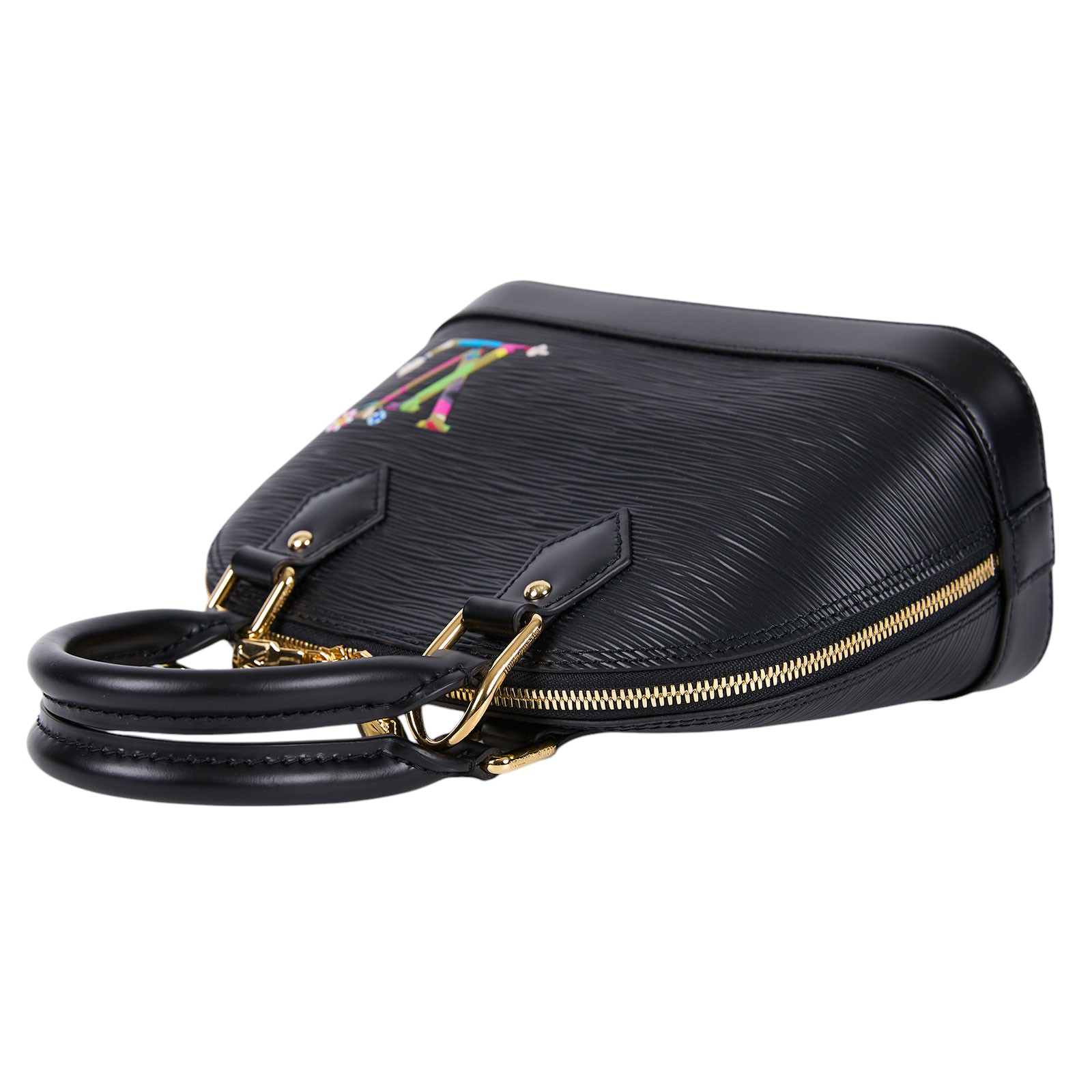 路易威登 LOUIS VUITTON LV x TM Alma BB 貝殼包 黑色 M13670 晶片款  防塵袋/原廠盒子/背帶/吊飾/鎖組