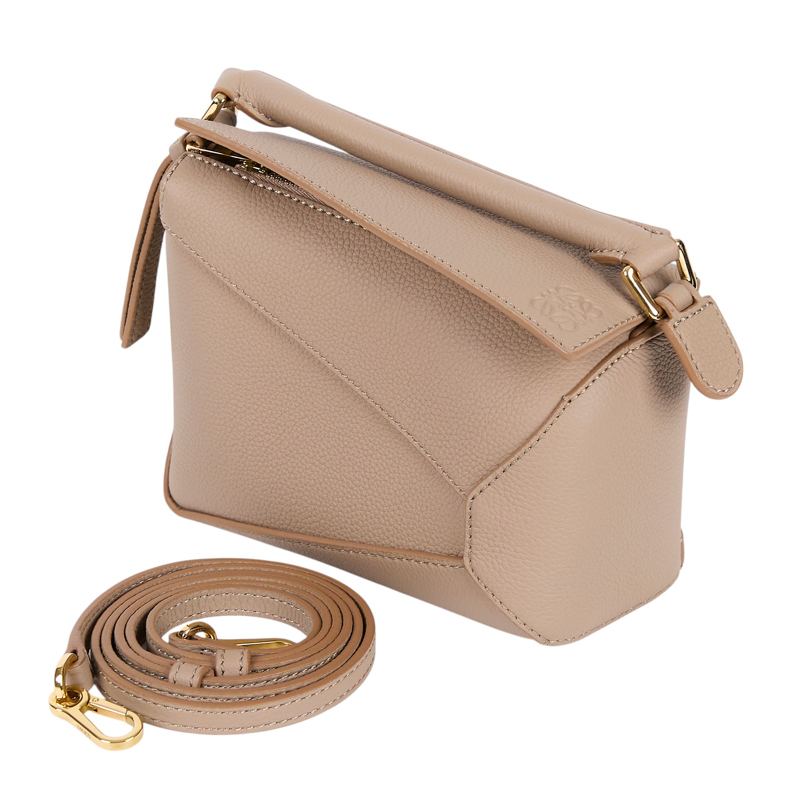 羅意威 LOEWE Mini Puzzle bag 手拿 肩背 斜背包 A510P88X16 沙色 MINI PUZZLE 新款 原廠盒子/防塵袋