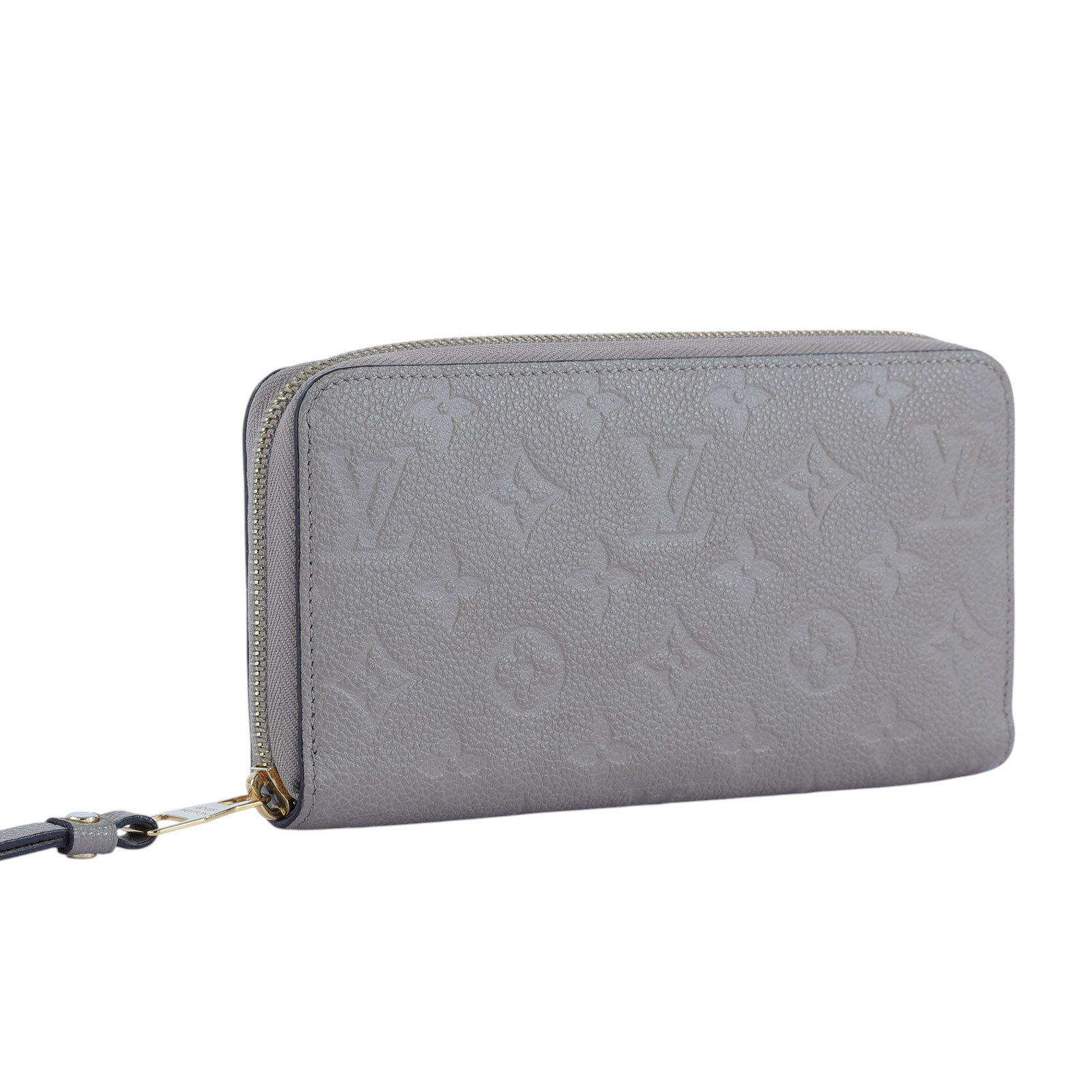 路易威登 LOUIS VUITTON 拉鏈錢包 壓花牛皮 米色 M69034 晶片款  原廠盒子/DUSt BAG/影印購買證明