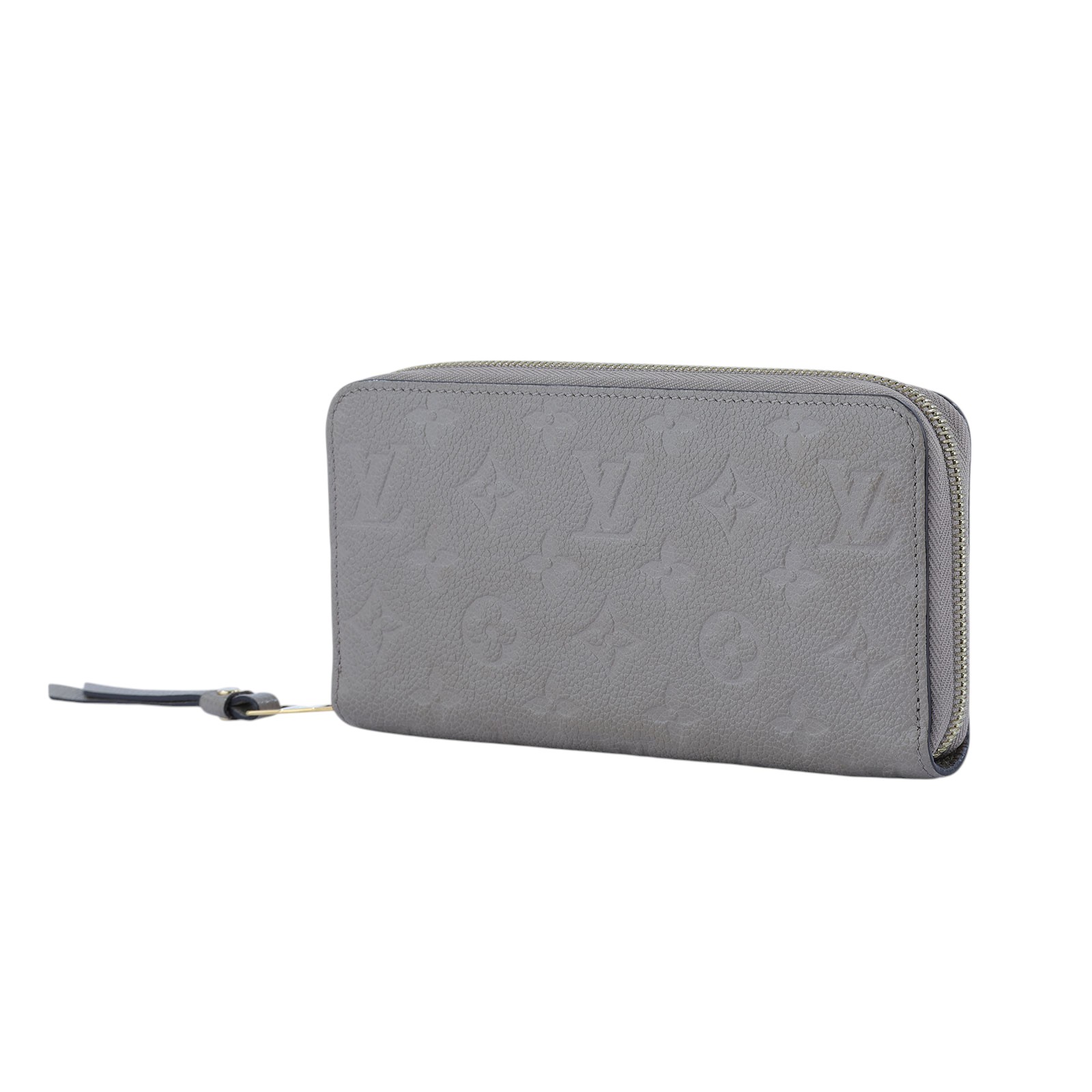 路易威登 LOUIS VUITTON 拉鏈錢包 壓花牛皮 米色 M69034 晶片款  原廠盒子/DUSt BAG/影印購買證明