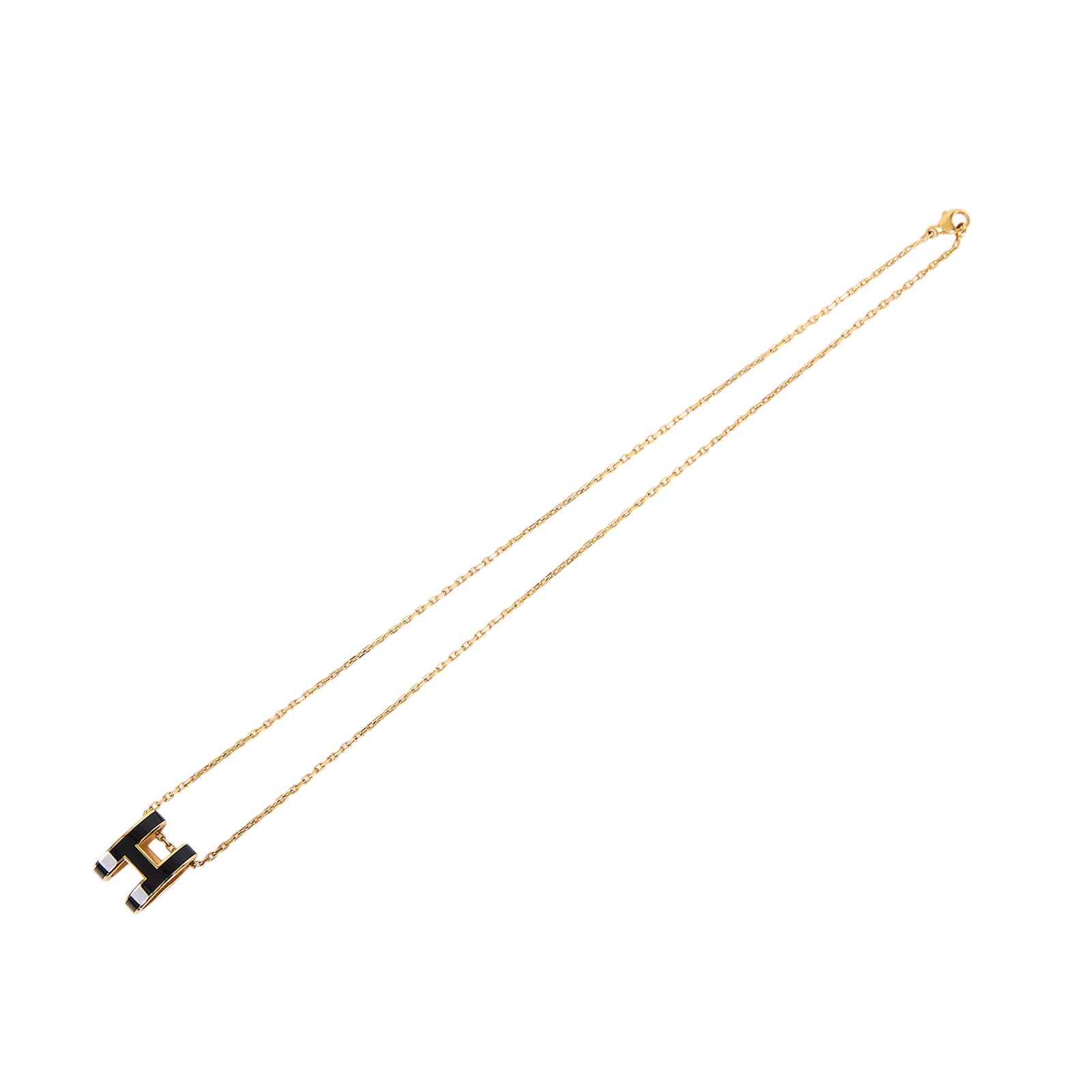 愛馬仕 Hermès Pop H 墜飾 POPHP ST 02 50 黑POP H項鍊 原廠盒子