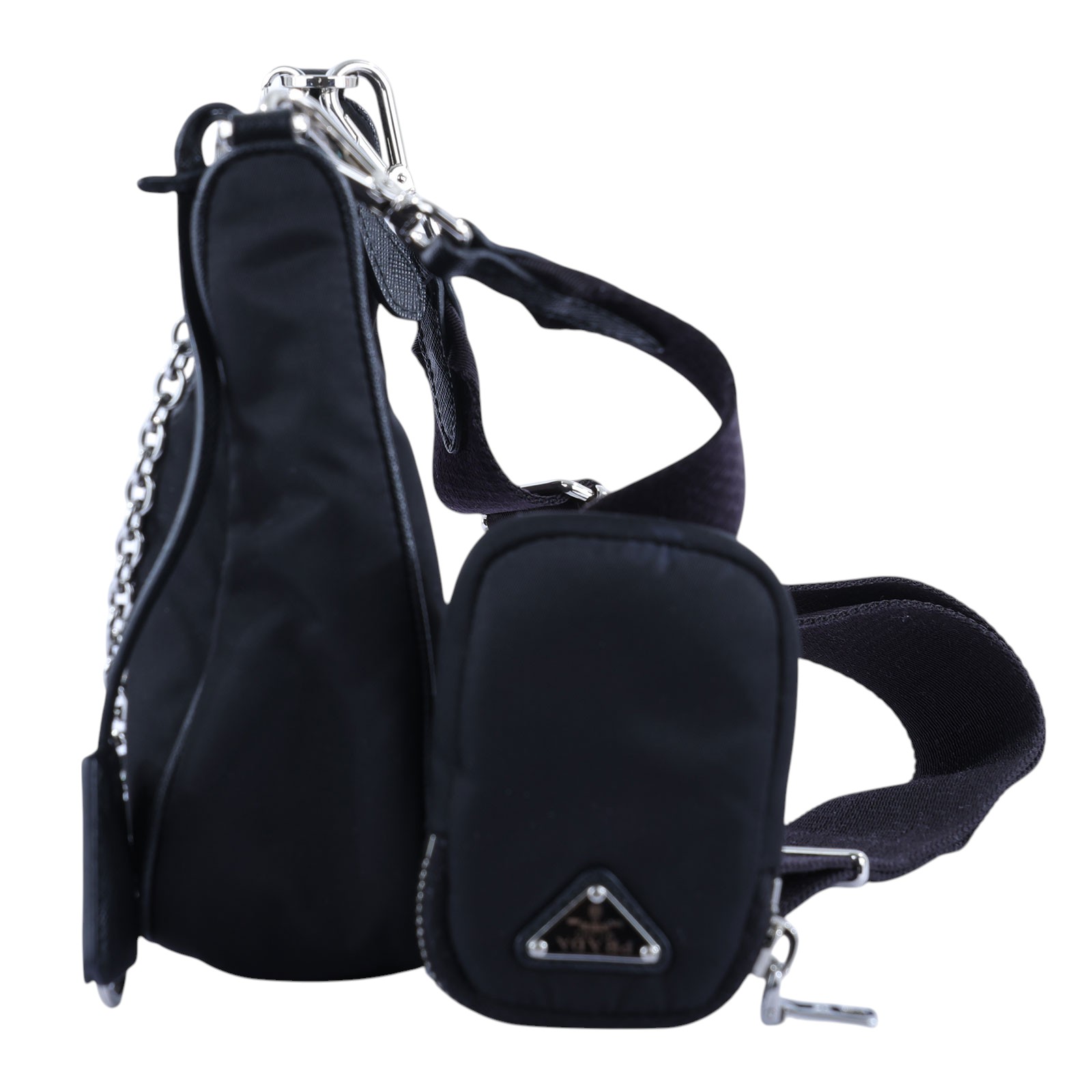普拉達 PRADA Re-Edition 2005 Re-Nylon 手袋 1BH204_R064 黑尼龍HOBO 三合一包 防塵袋