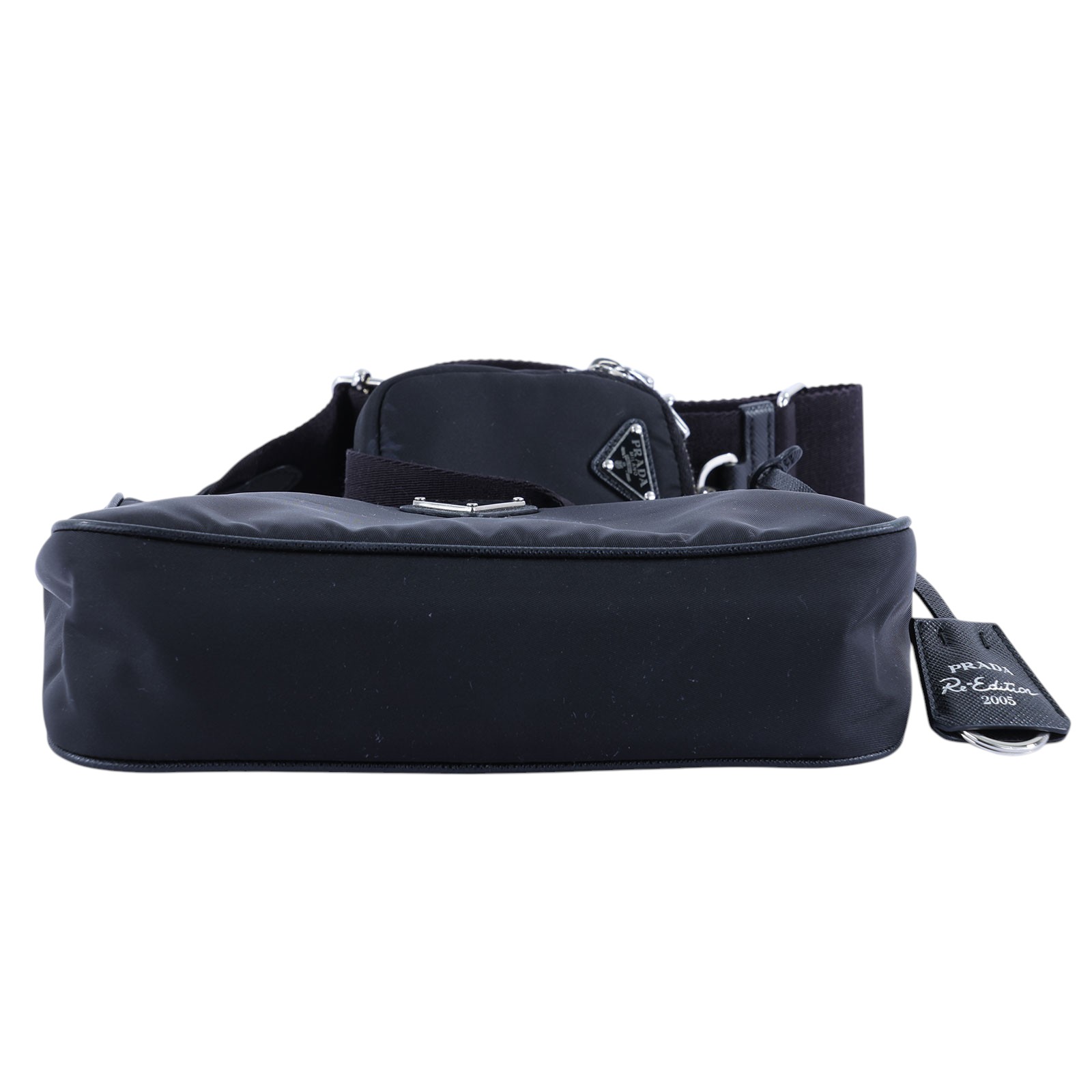普拉達 PRADA Re-Edition 2005 Re-Nylon 手袋 1BH204_R064 黑尼龍HOBO 三合一包 防塵袋