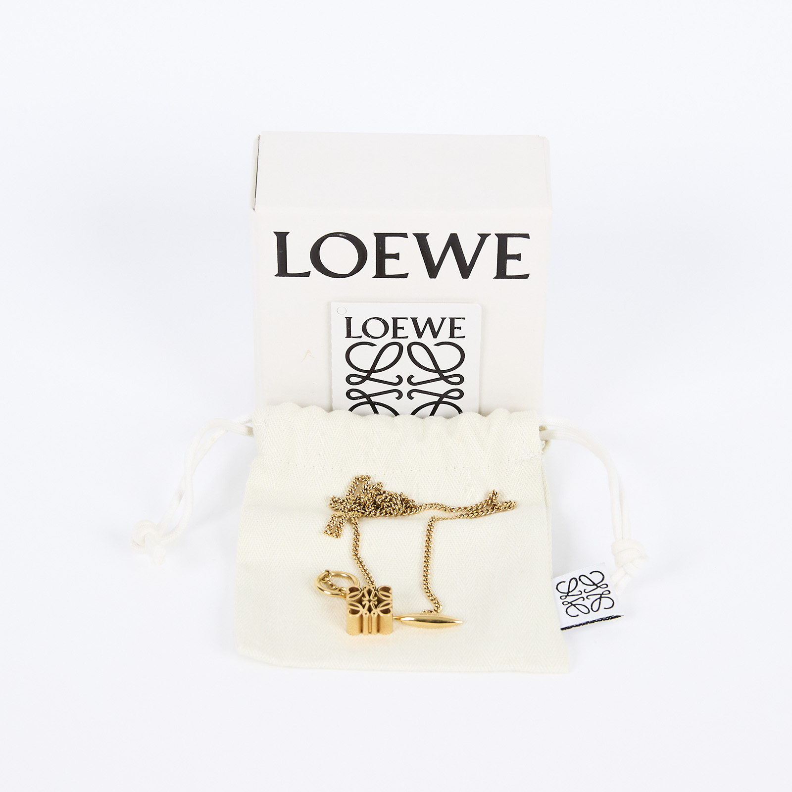 羅意威 LOEWE Anagram 項鍊 BF557261 金ANAGRAM項鍊 防塵袋/原廠盒子