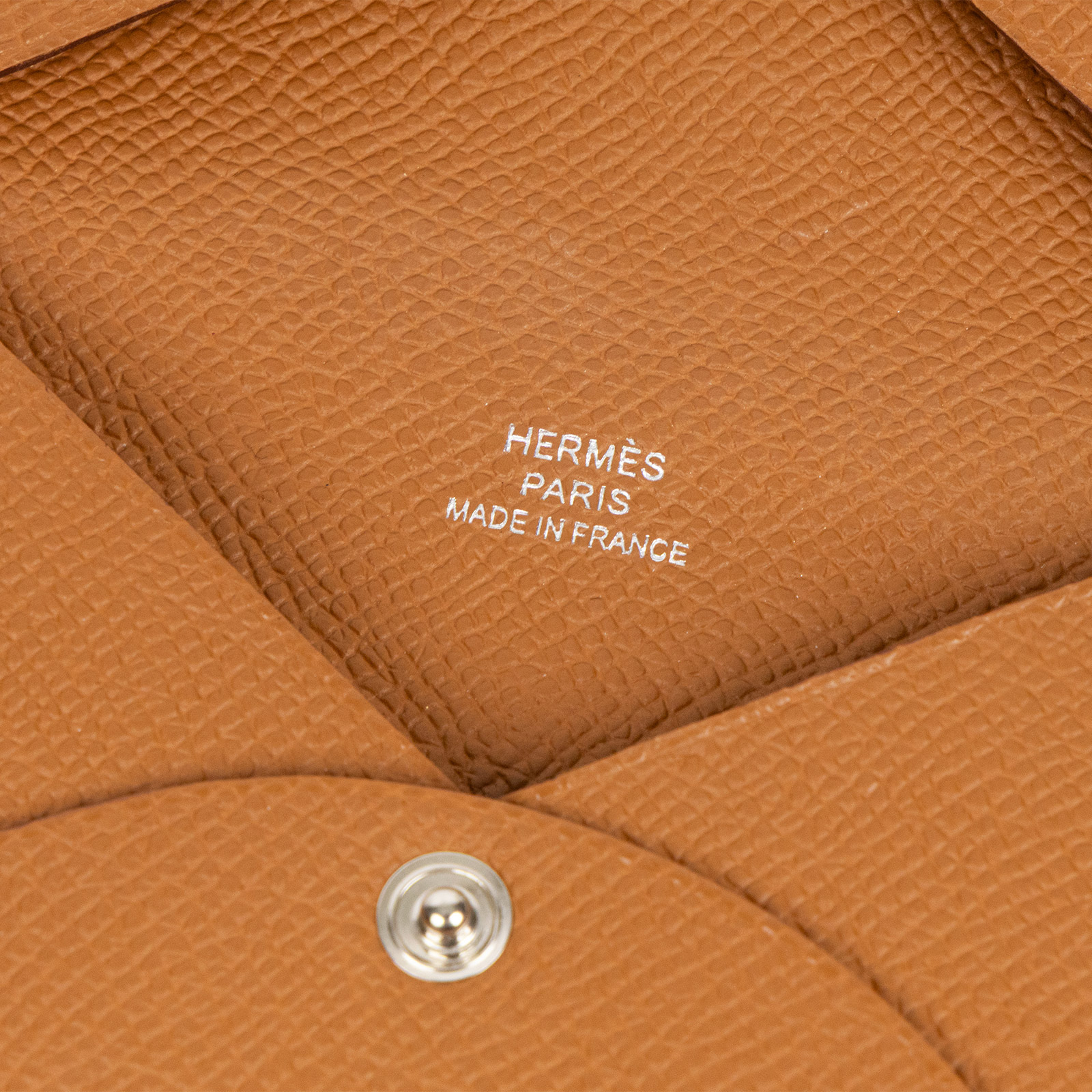 愛馬仕 Hermès Calvi 卡包 CAL W刻 金棕CALVI 原廠盒子