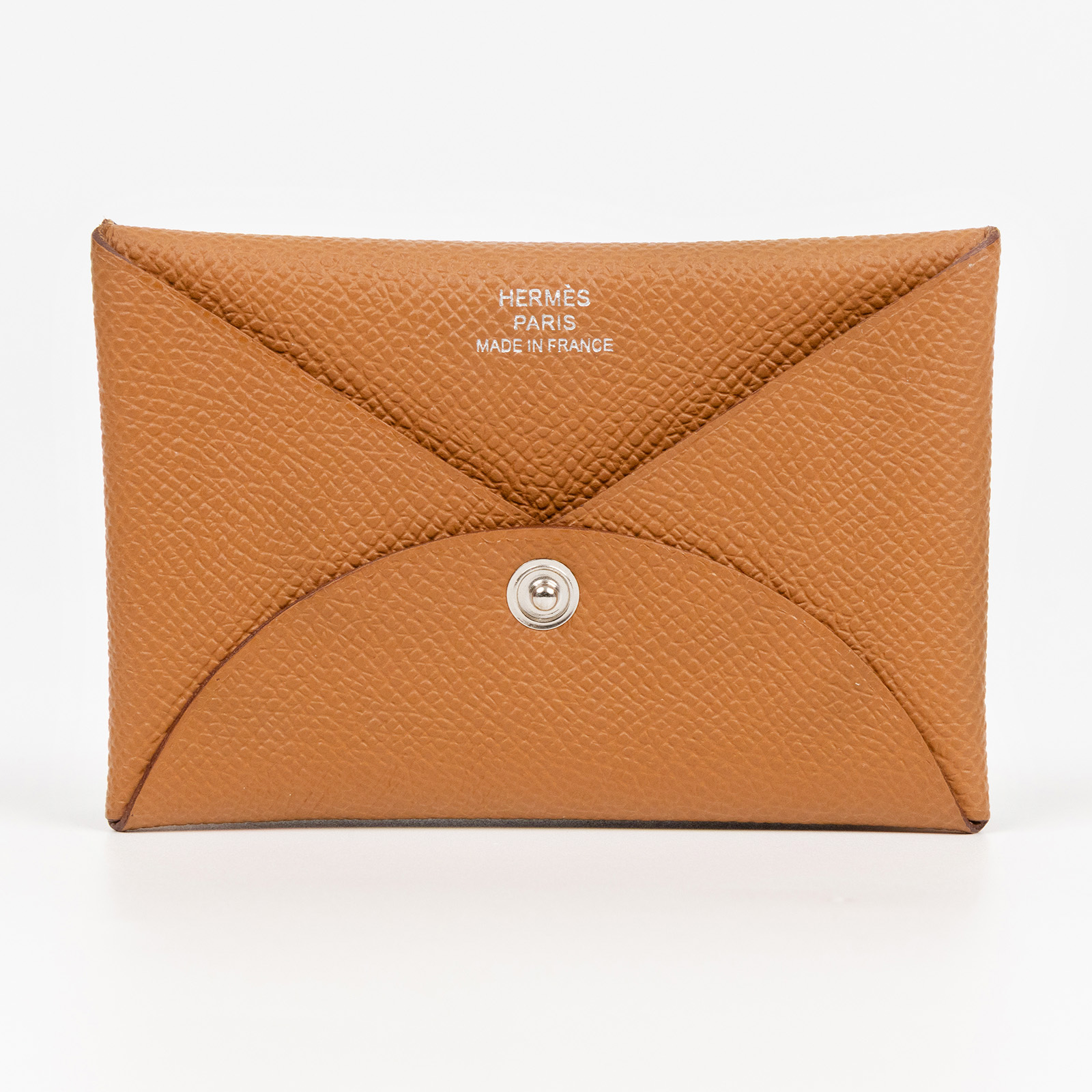 愛馬仕 Hermès Calvi 卡包 CAL W刻 金棕CALVI 原廠盒子