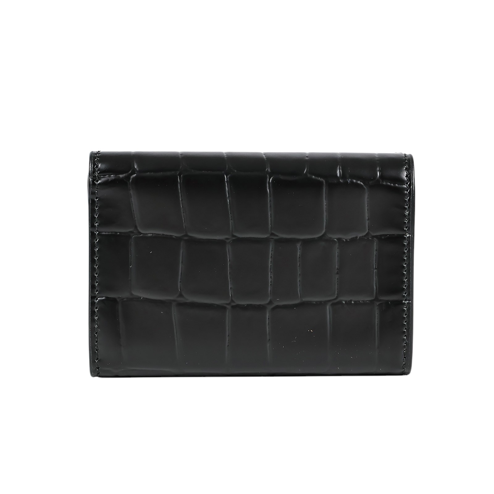 巴黎世家 BALENCIAGA 錢包 三折 短夾 64010715V07 黑鱷魚機車三折短夾 原廠盒子/防塵袋