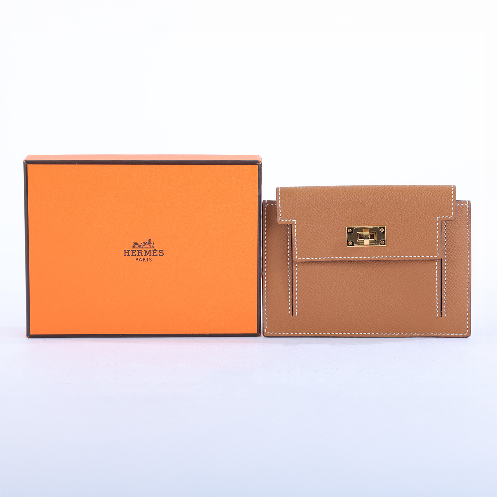 愛馬仕 Hermès Kelly Pocket Compact Wallet 零錢包 錢包 KLCW B刻 KELLY POCKET 原廠盒子