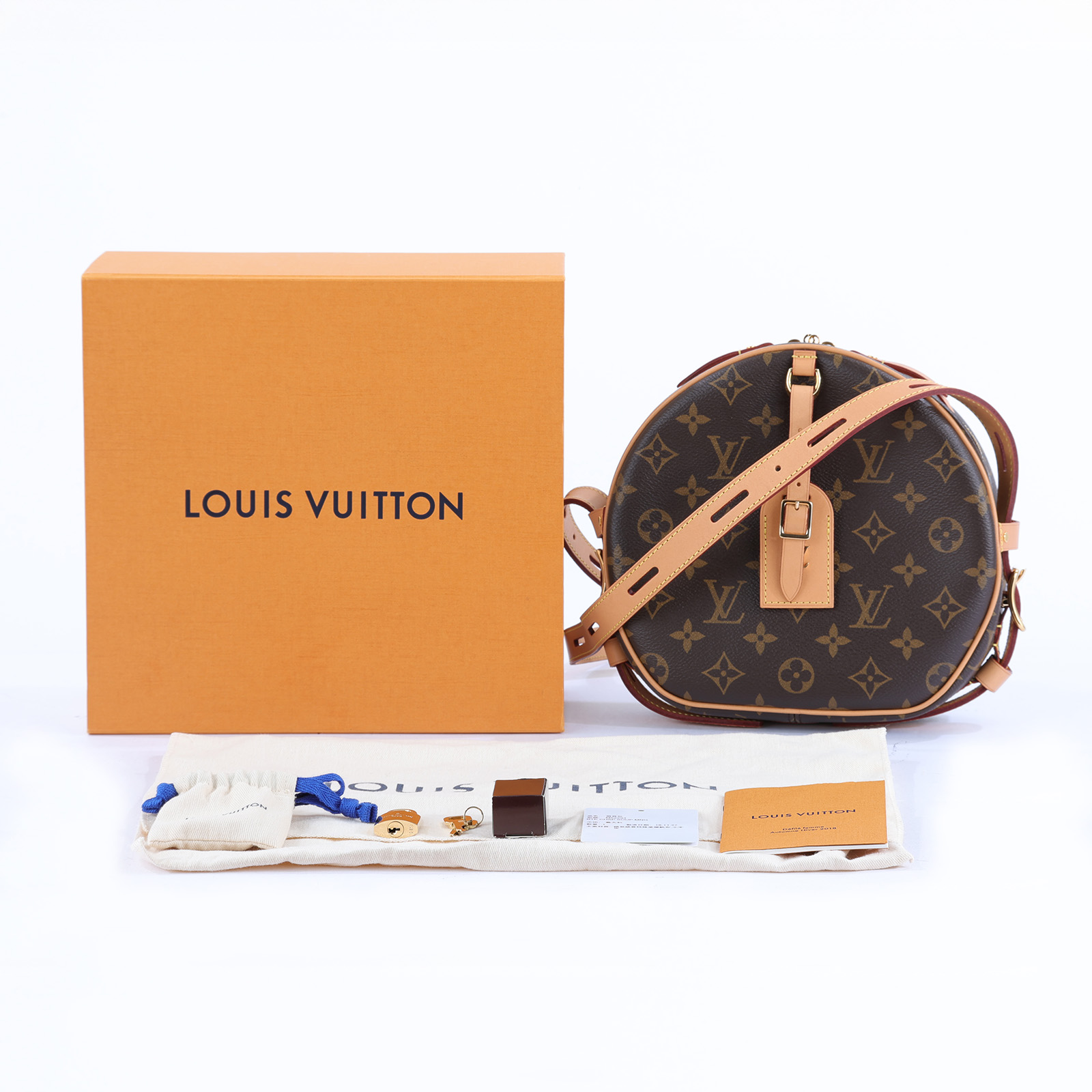 路易威登 LOUIS VUITTON Boite Chapeau Souple  經典帆布 肩背圓餅包 M52294 棕原花圓餅包 原廠盒子/防塵袋/鎖組