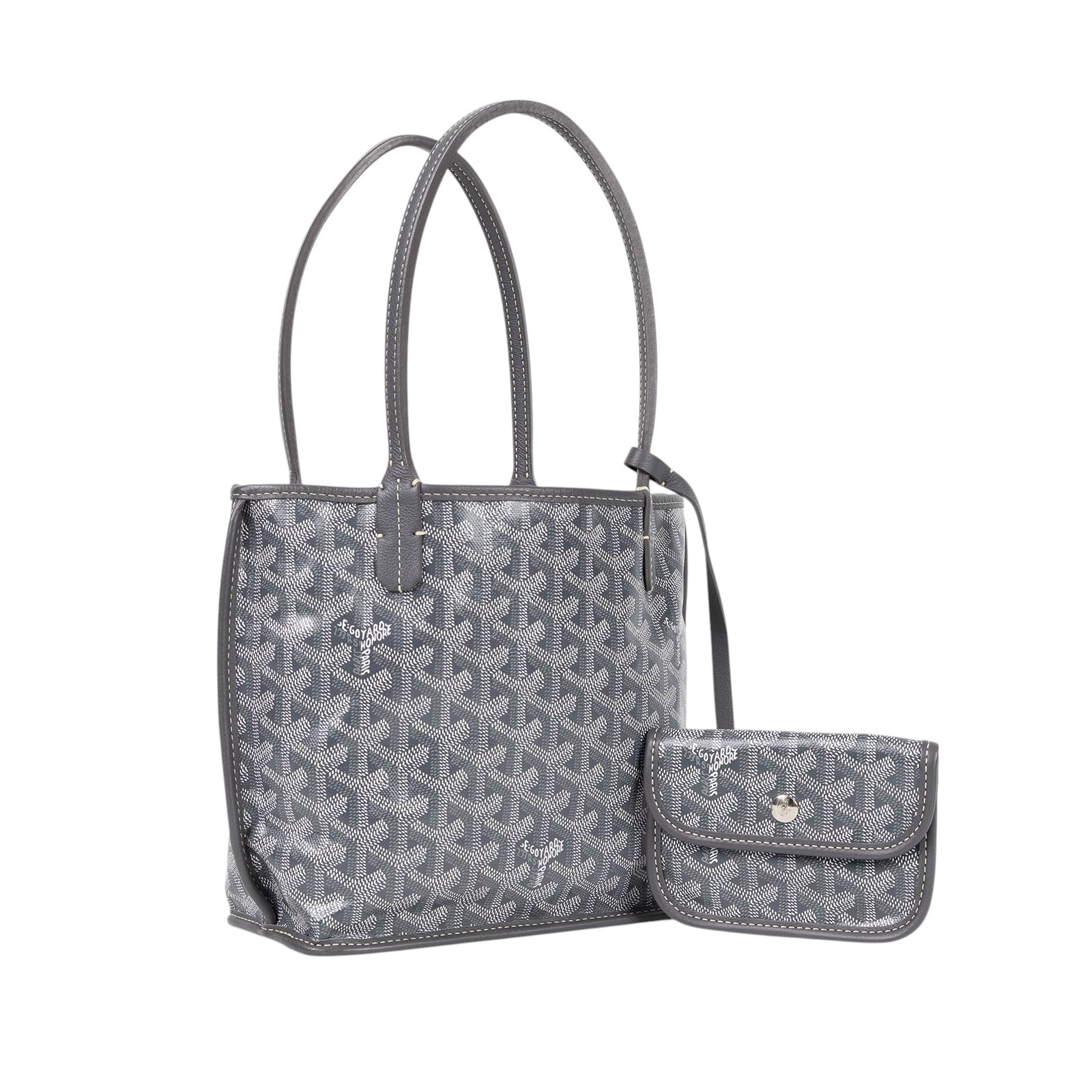 高雅德 GOYARD Anjou Mini Bag 托特包 ANJOUSMINCG 灰 Anjou MINI TOTE 防塵袋/購買證明影本/內袋