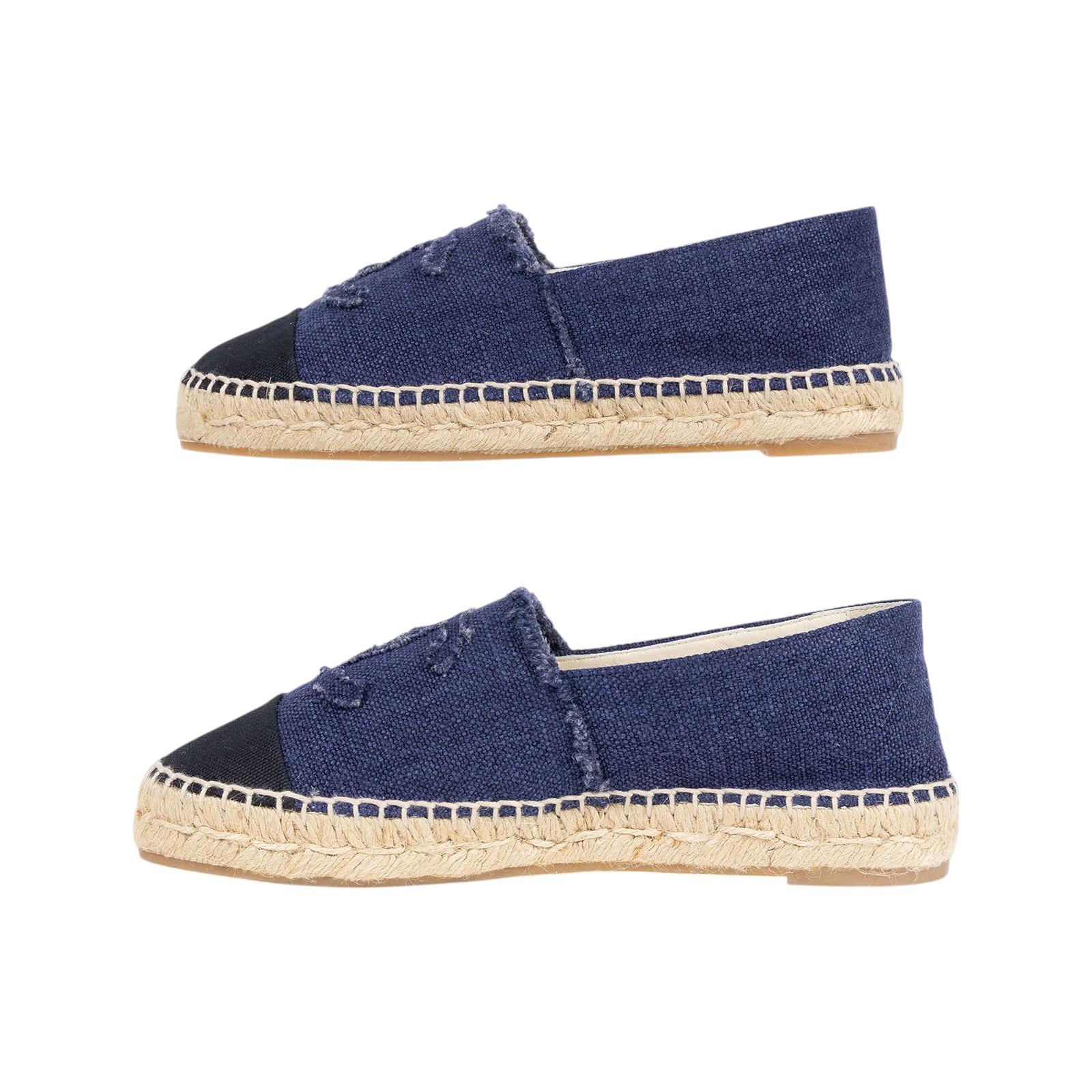 香奈兒 CHANEL Espadrilles 漁夫鞋 G29762_37 丹寧草編鞋 防塵袋/原廠盒子