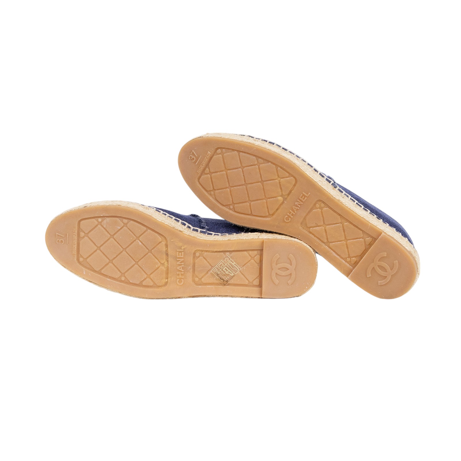 香奈兒 CHANEL Espadrilles 漁夫鞋 G29762_37 丹寧草編鞋 防塵袋/原廠盒子