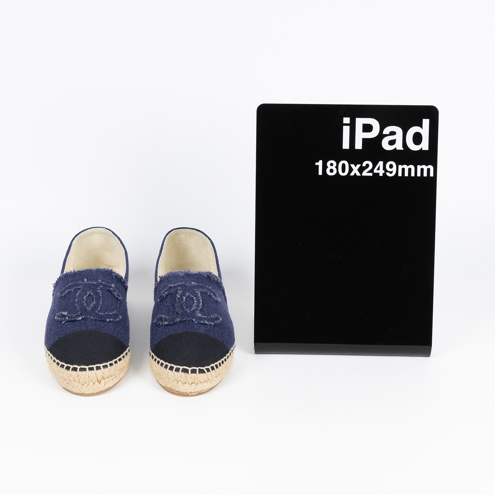香奈兒 CHANEL Espadrilles 漁夫鞋 G29762_37 丹寧草編鞋 防塵袋/原廠盒子