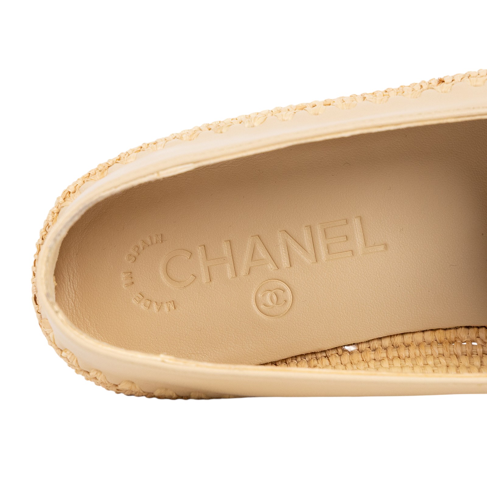 香奈兒 CHANEL Espadrilles 漁夫鞋 G33559_37 膚色大雙C草編鞋 防塵袋/原廠盒子