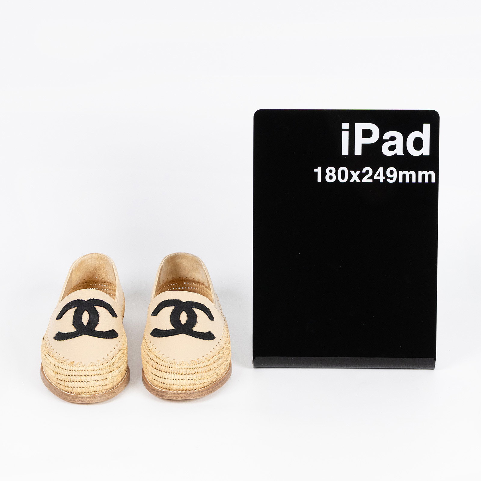 香奈兒 CHANEL Espadrilles 漁夫鞋 G33559_37 膚色大雙C草編鞋 防塵袋/原廠盒子