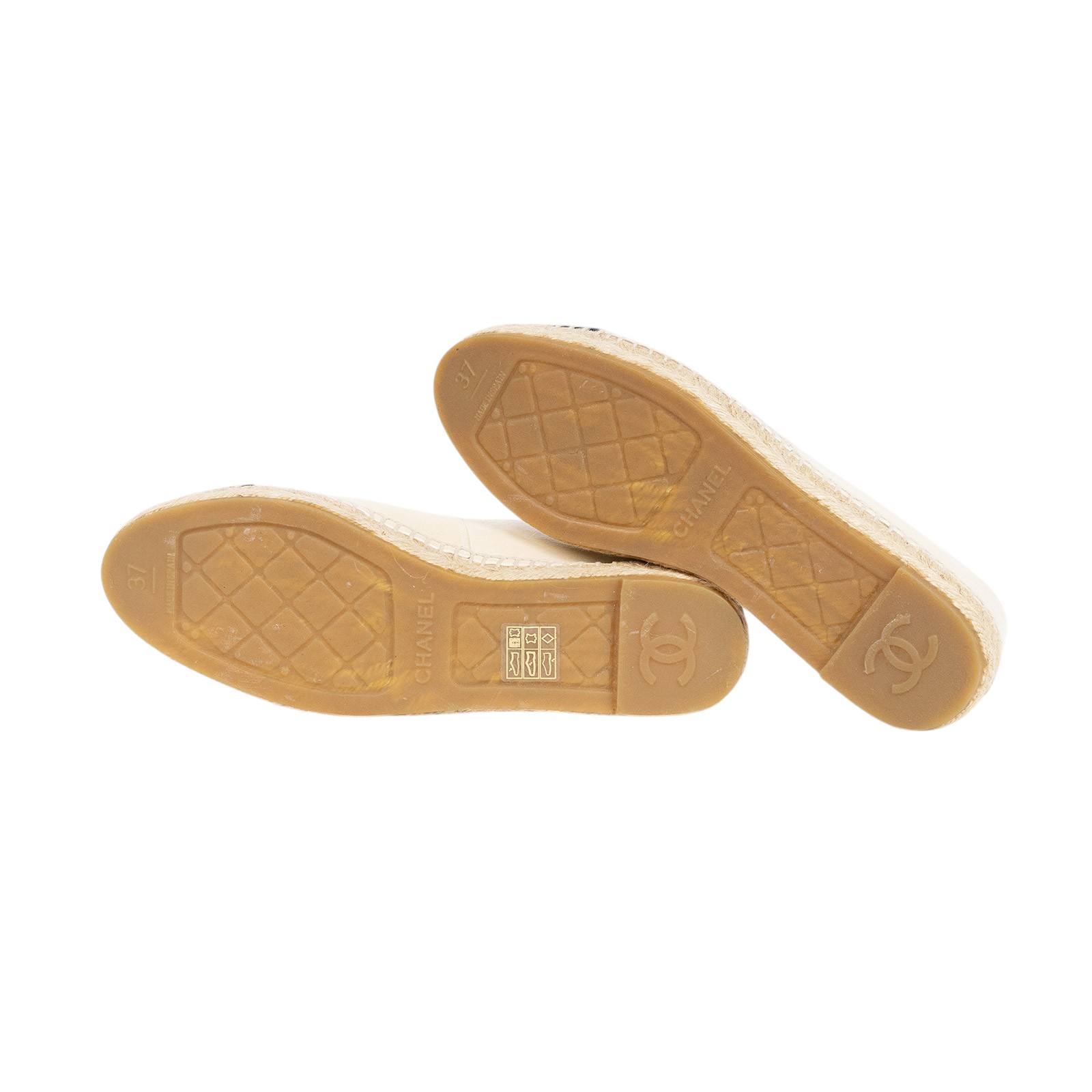 香奈兒 CHANEL Espadrilles 漁夫鞋 G29762_37 珠光草編鞋 防塵袋/原廠盒子