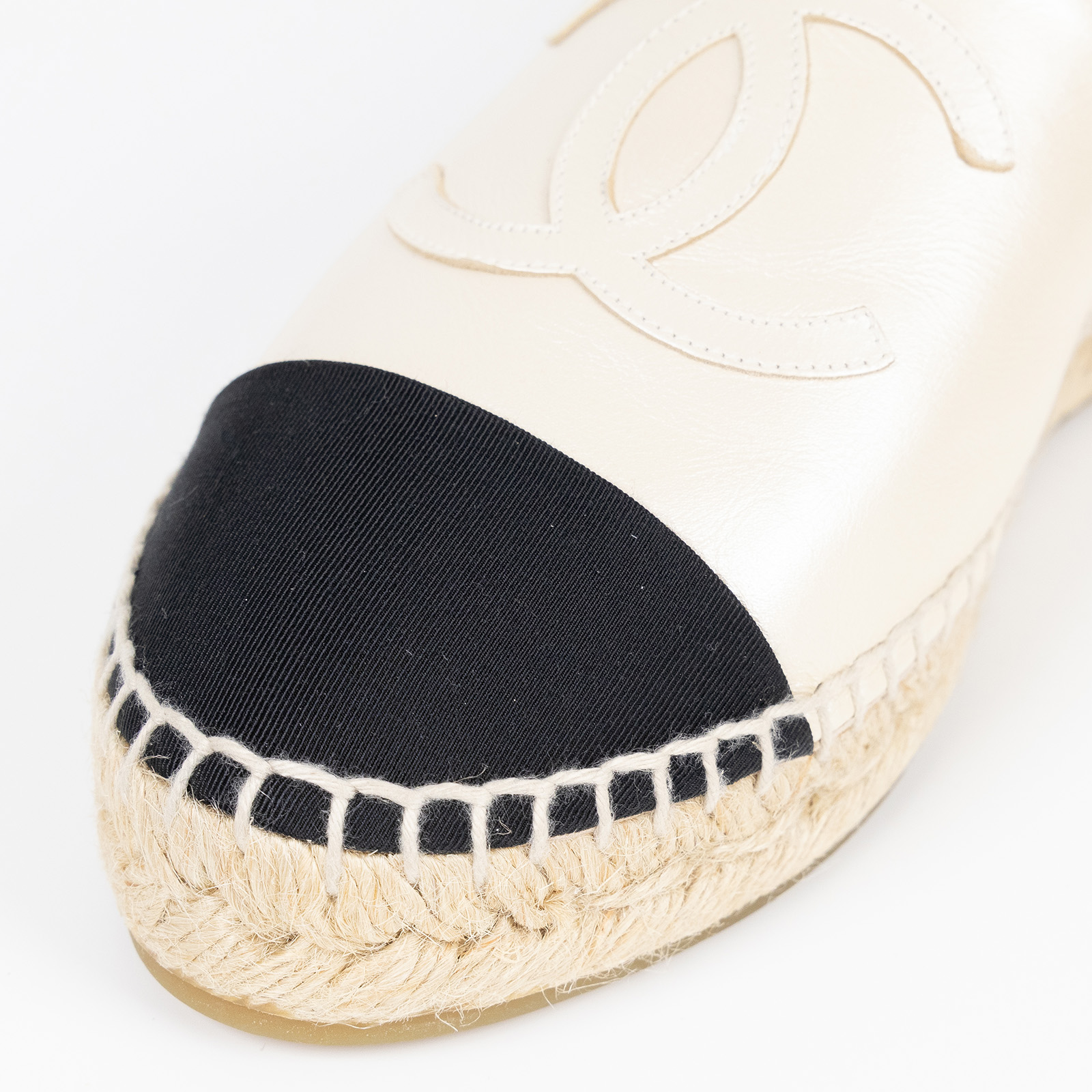 香奈兒 CHANEL Espadrilles 漁夫鞋 G29762_37 珠光草編鞋 防塵袋/原廠盒子