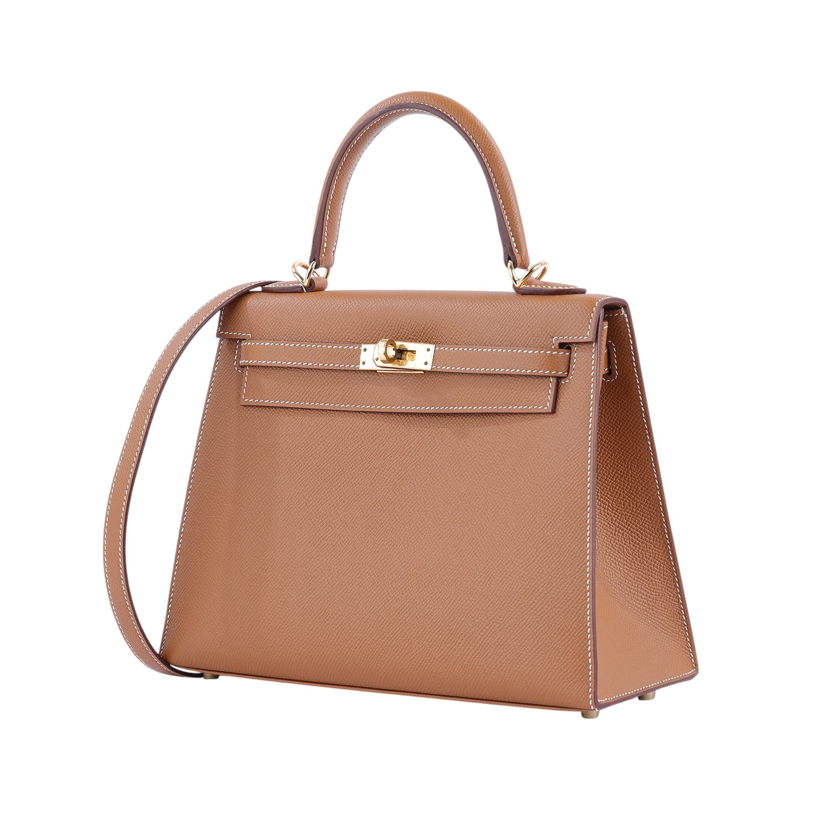 愛馬仕 Hermès Kelly Bag 凱莉包 25 KL25 Z刻 金棕KELLY25 EPSOM 防塵袋/原廠盒子/鎖組/購買證明