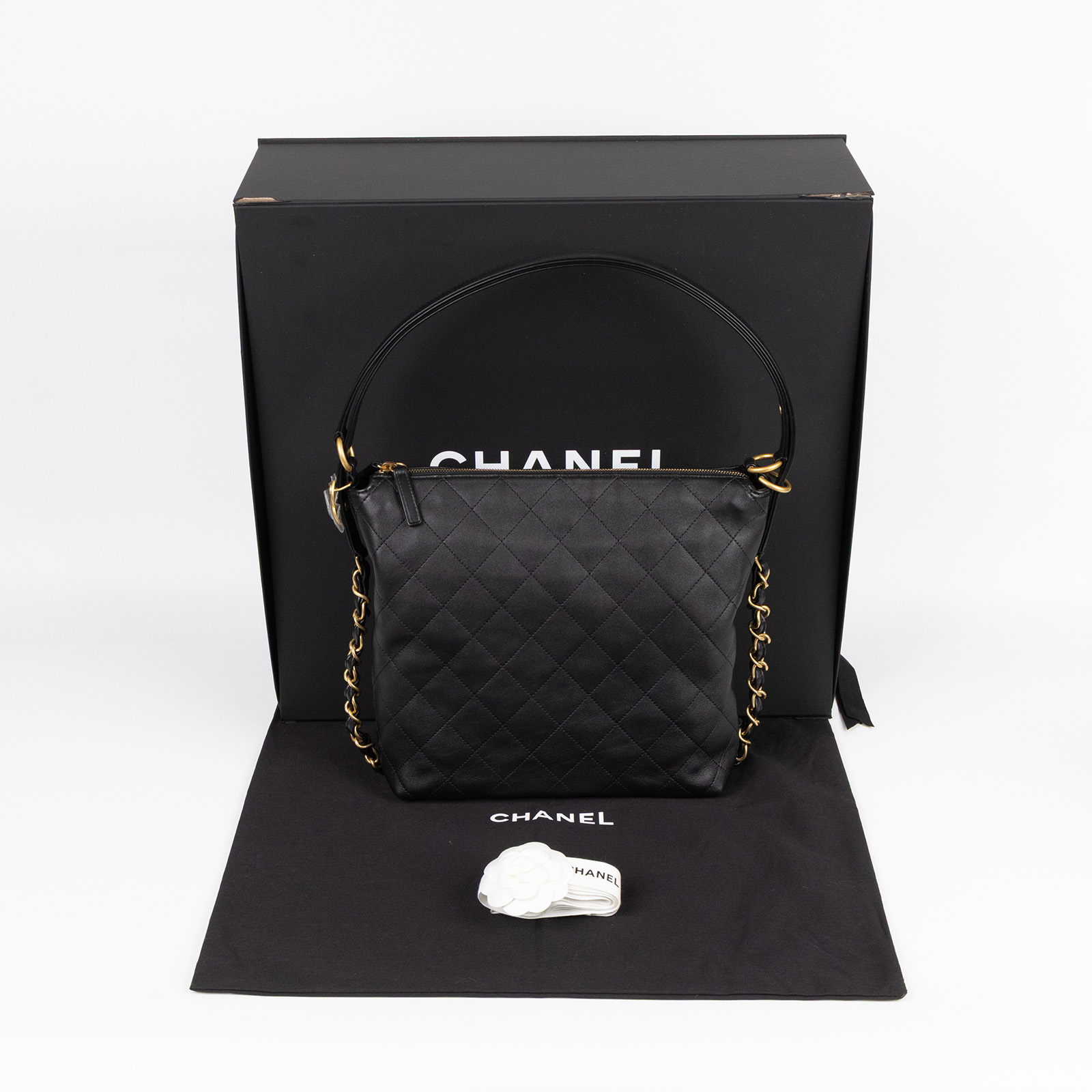 香奈兒 CHANEL 雙肩背包 大型 AS5523 晶片款 黑雙肩HOBO 防塵袋/原廠盒子