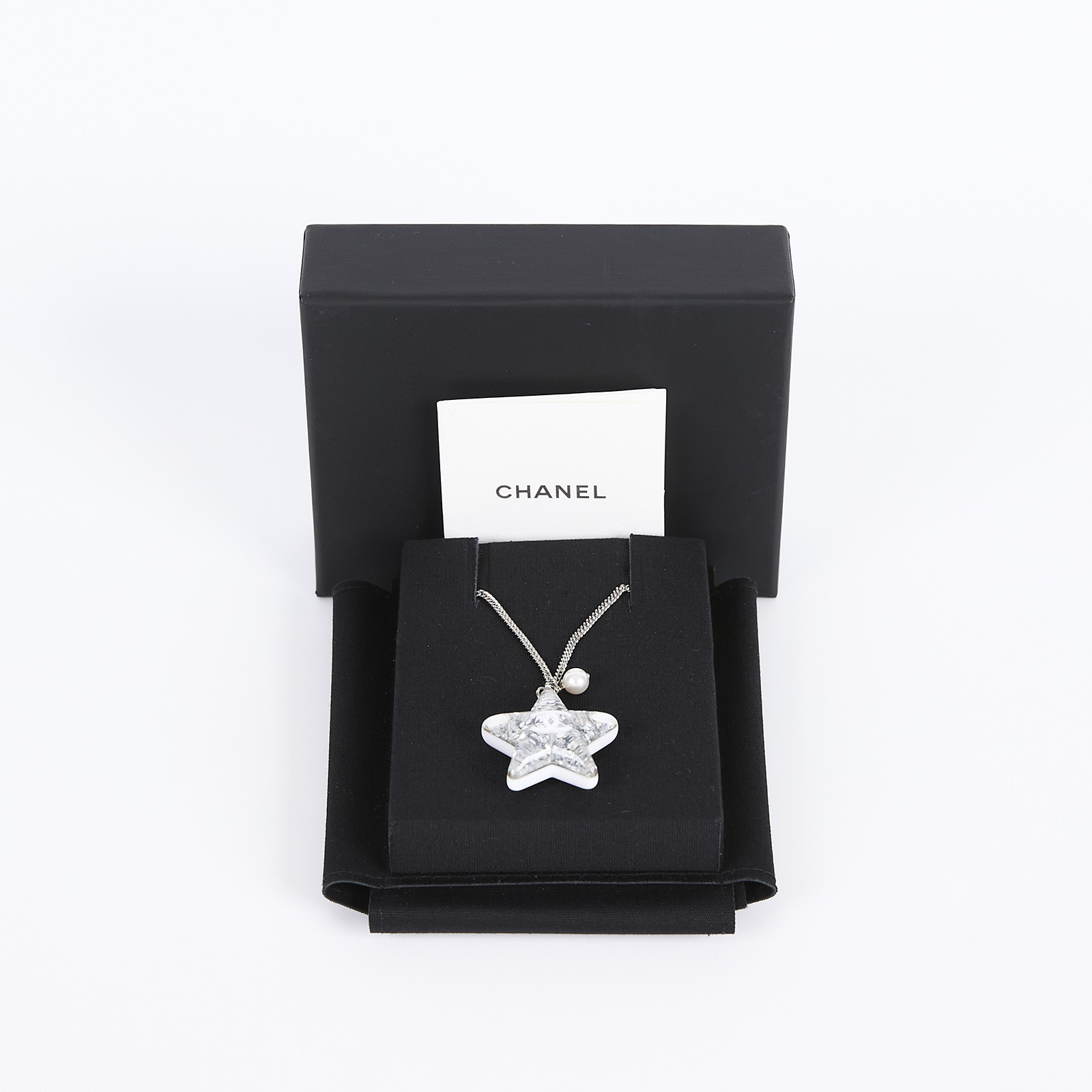 香奈兒 CHANEL 項鍊 C25C 白銀雙面星星項鍊 原廠盒子
