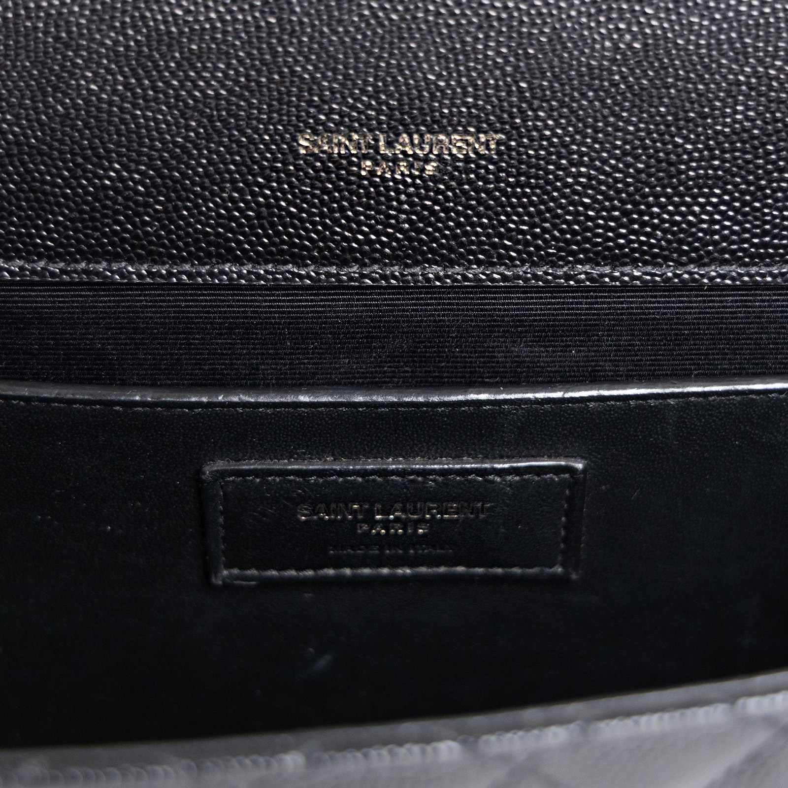 聖羅蘭 YSL SAINT LAURENT Envolpe 信封袋 肩背包 中型 487206BOW98 黑LOGO ENVELOPE包包 防塵袋