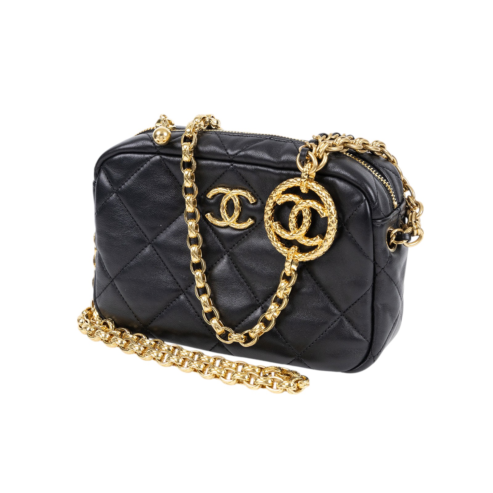 CHANEL 小物 香奈兒CHANEL Camera Case 金扣迷你相機包AS3383 晶片款AS3383