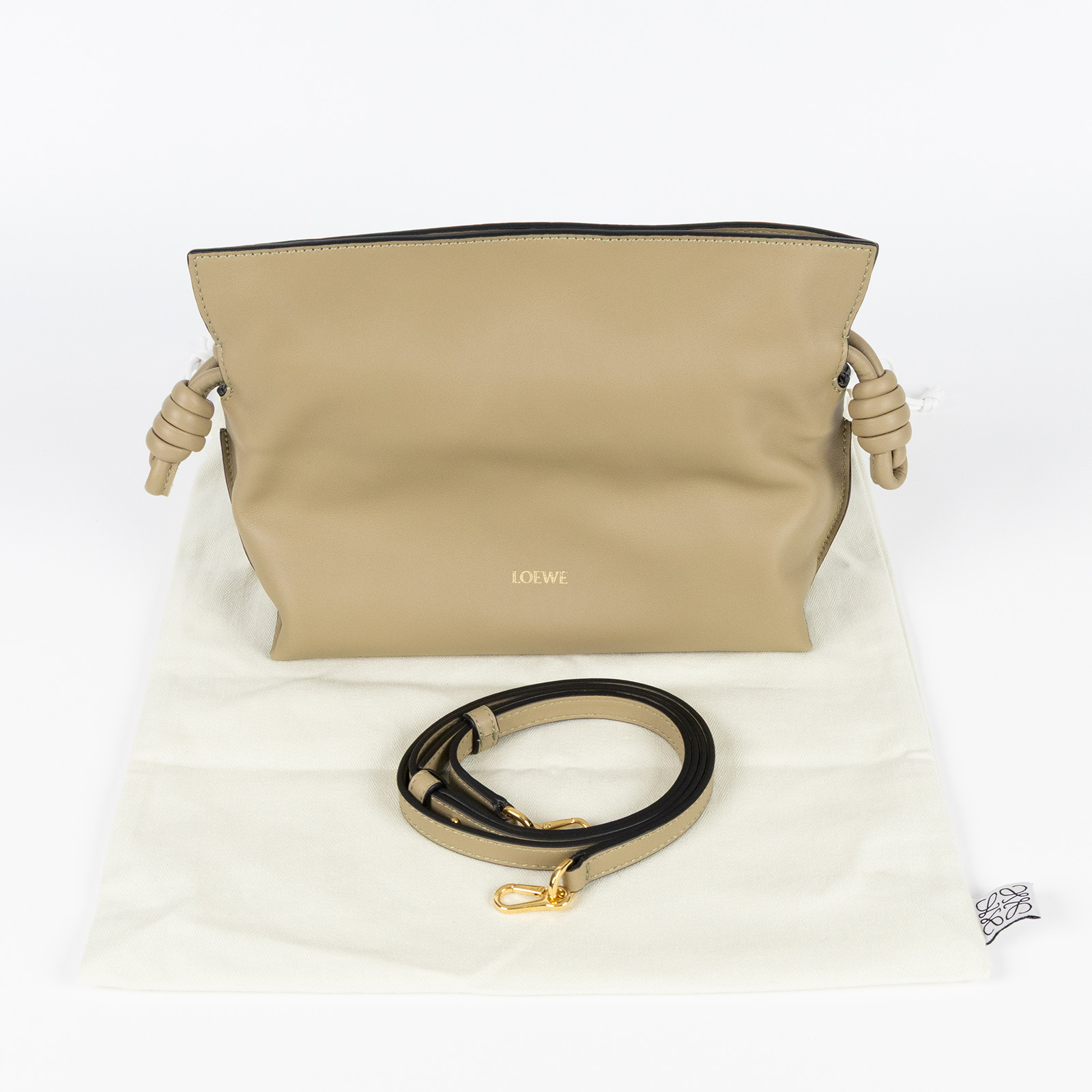 羅意威 LOEWE Mini Flamenco clutch 小牛皮 迷你 肩背包 A411FC2X73 奶茶FLAMENCO MINI 防塵袋