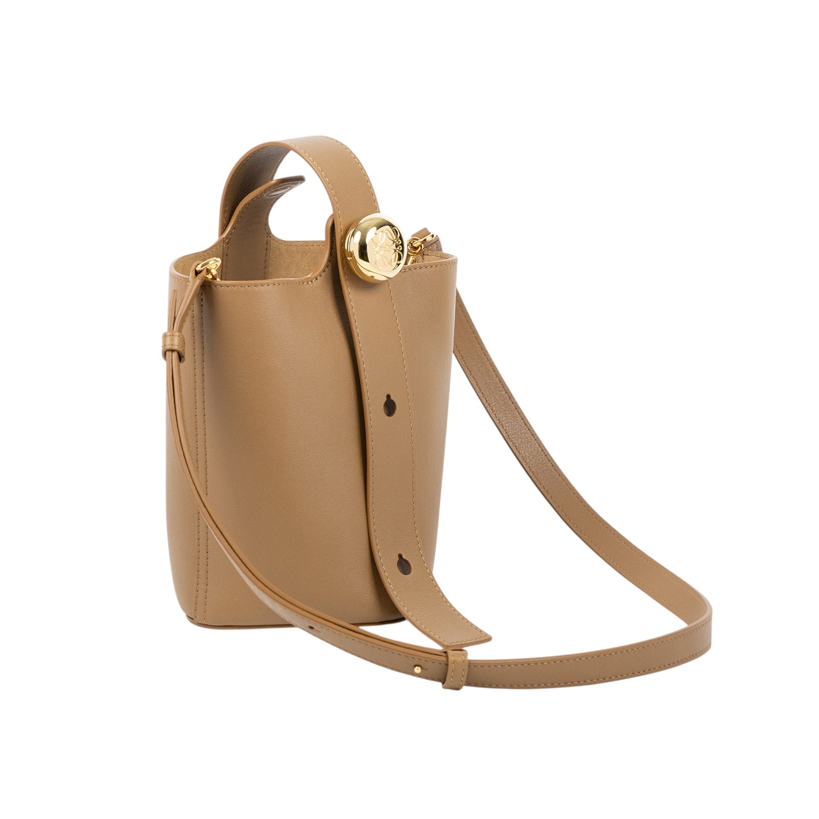 羅意威 LOEWE Mini Pebble Bucket bag 肩背 手提水桶包 AANBBBMX01 焦糖MINI PEBBLE 防塵袋/背帶