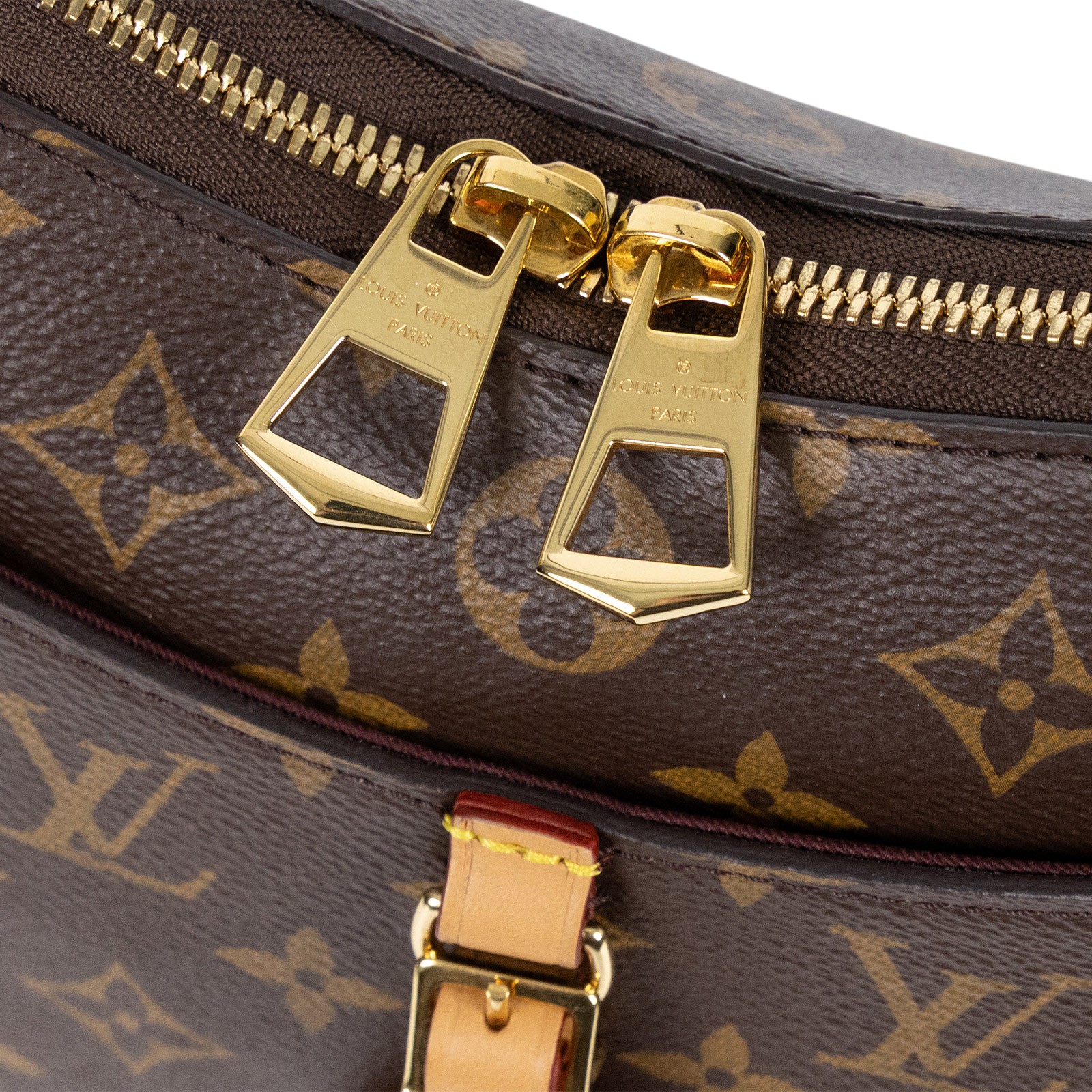 路易威登 LOUIS VUITTON Odéon MM 天然色 經典原花 皮革 拉鍊 肩背 斜背包 M45355 晶片款  防塵袋/原廠盒子/購買證明影本