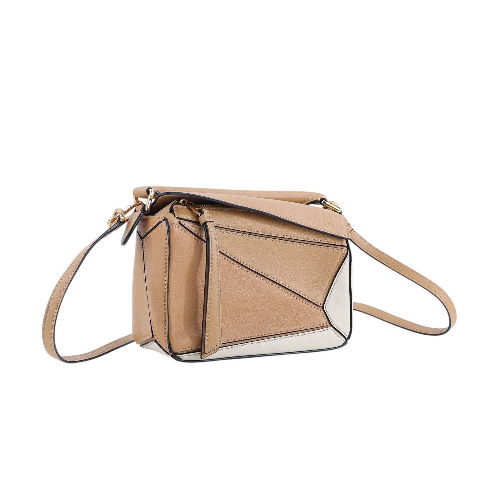 羅意威 LOEWE Puzzle mini 手提 肩背包 A510U95X34 咖/奶茶拚色 PUZZLE MINI 防塵袋