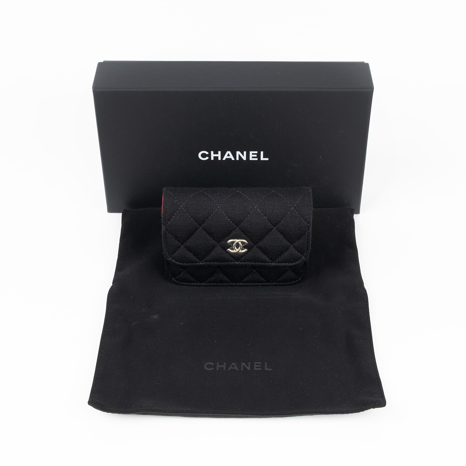 香奈兒 CHANEL VIP禮 Mini Matelassé 鍊條包  晶片款 黑帆布小廢包 原廠盒子/防塵袋