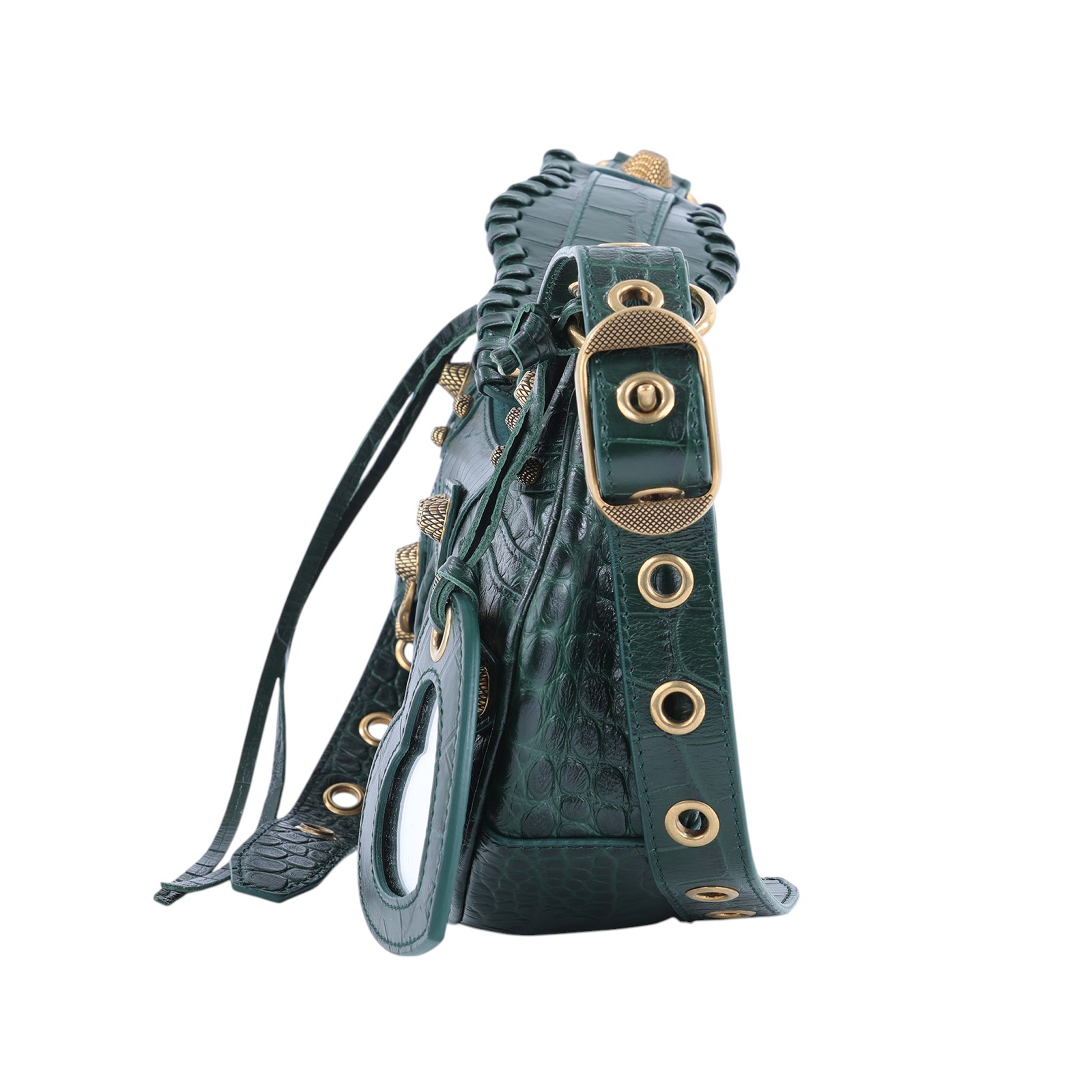 巴黎世家 BALENCIAGA Le cagole XS 半月 可頌包 67130923EBM 綠鱷魚LE CAGOLE XS 防塵袋