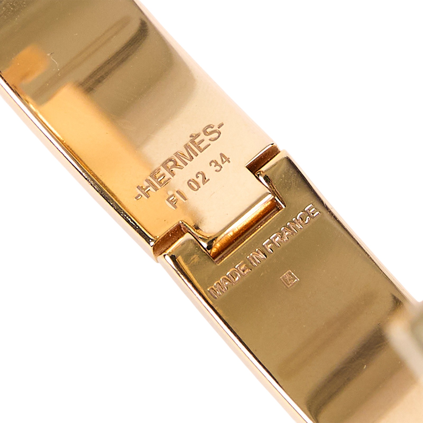 愛馬仕 Hermès Clic H PM 手環 白色 H700001FO31PM F1 02 34 白玫瑰金CLIC H手環 原廠盒子/防塵袋