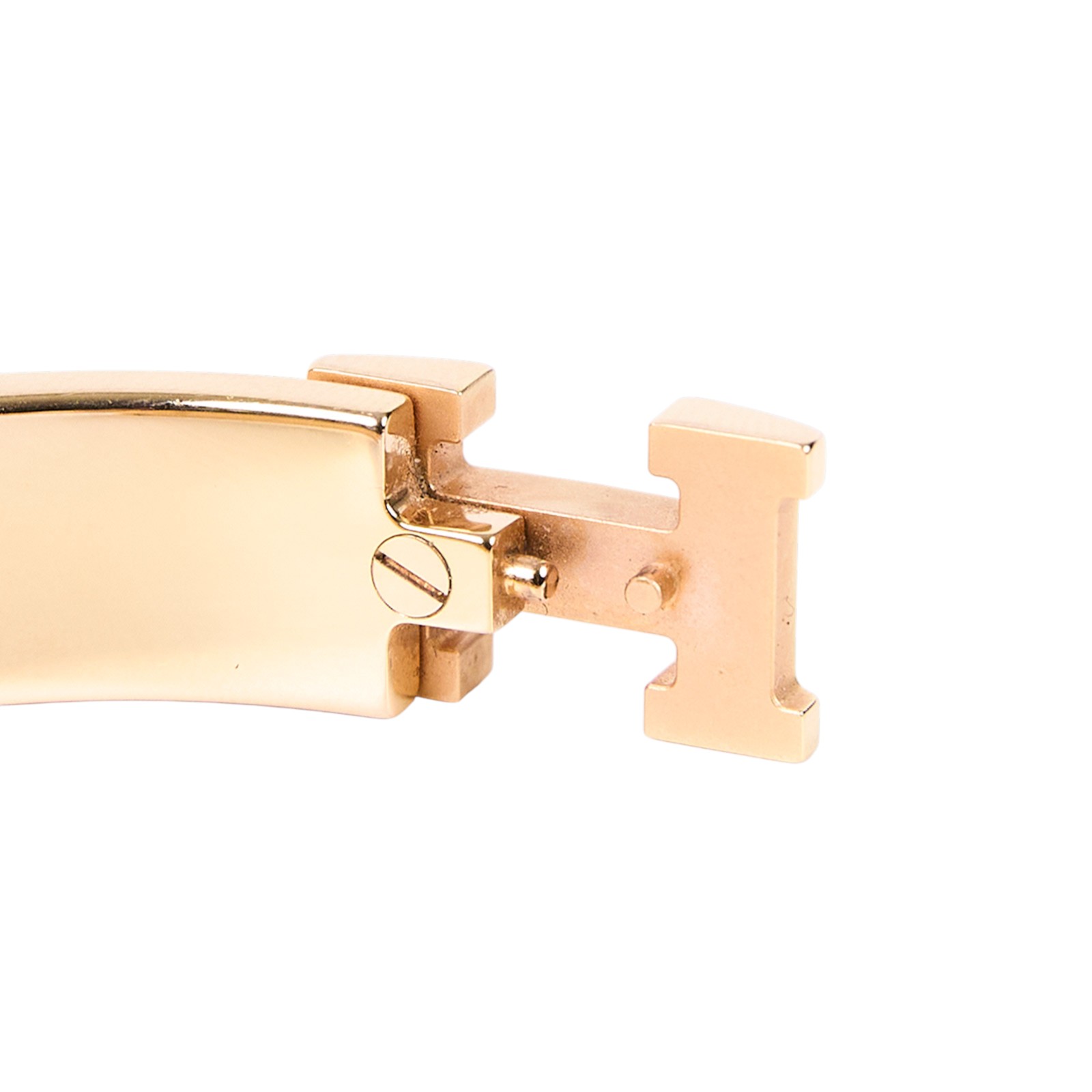 愛馬仕 Hermès Clic H PM 手環 白色 H700001FO31PM F1 02 34 白玫瑰金CLIC H手環 原廠盒子/防塵袋