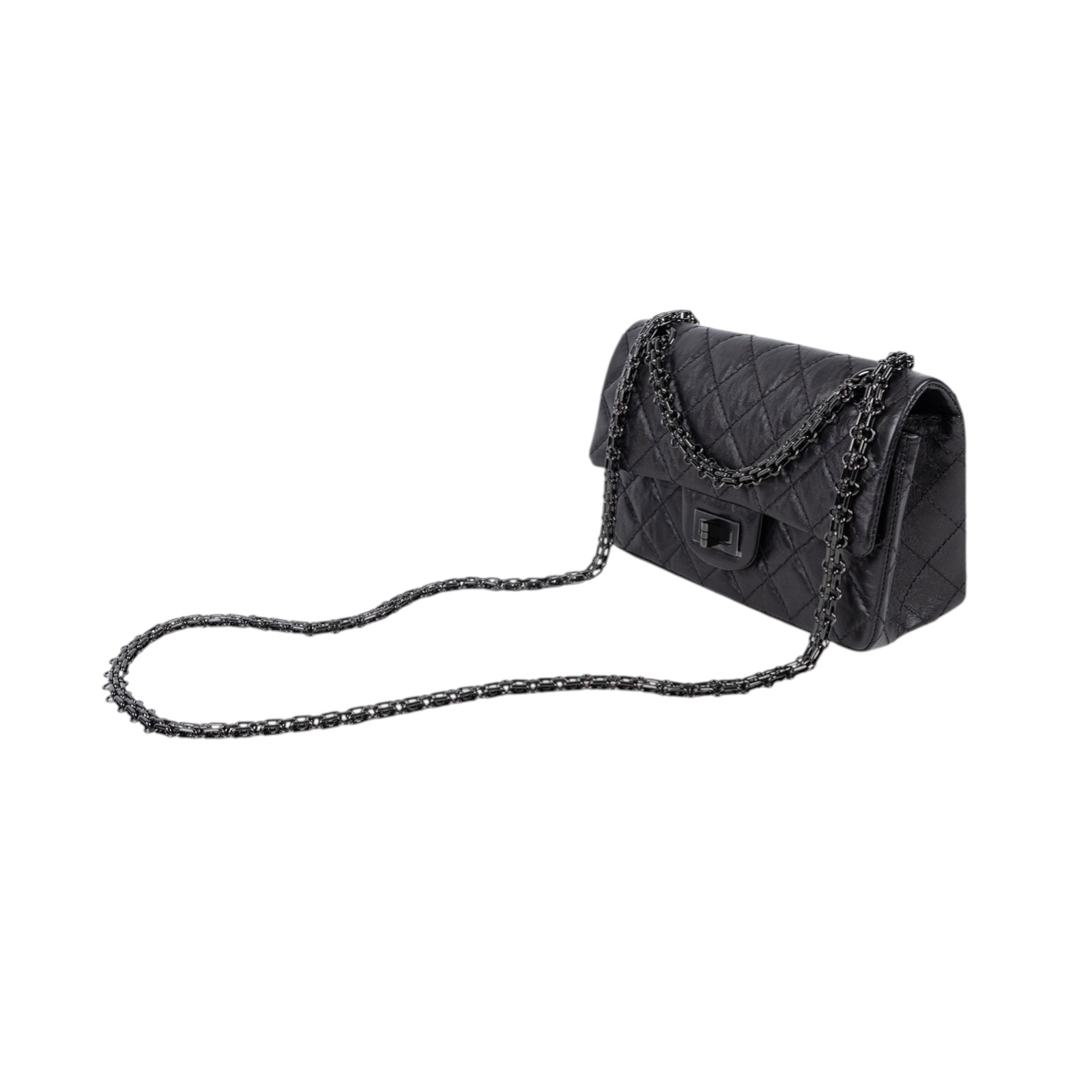 香奈兒 CHANEL 2.55 迷你 口蓋包 AS0874 晶片款 SO BLACK 2.55 MINI 防塵袋/原廠盒子