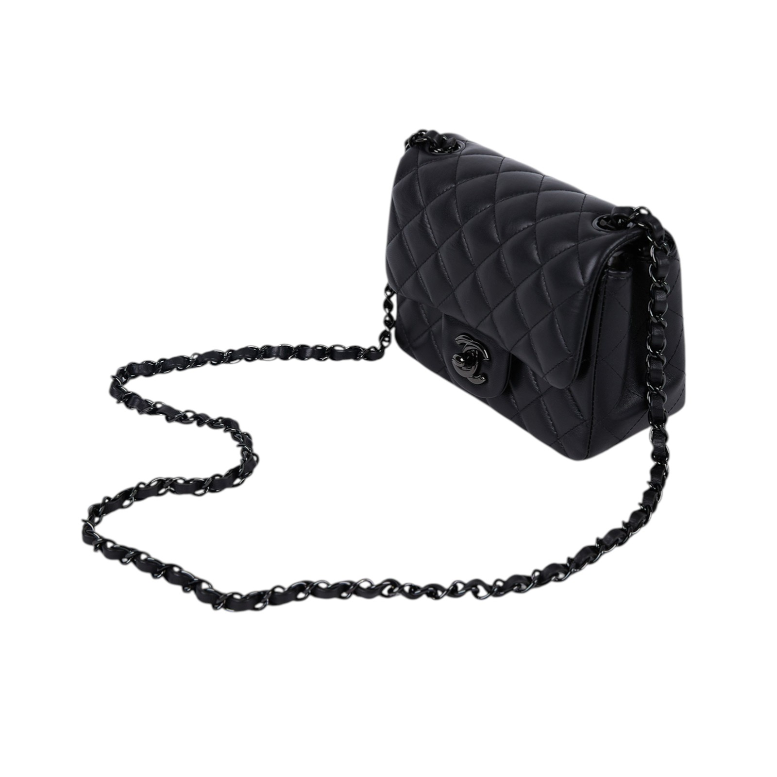 香奈兒 CHANEL CF 方形 迷你 口蓋包 A35200 B06311 晶片款 A35200 SO BLACK方胖 防塵袋/原廠盒子/購買證明