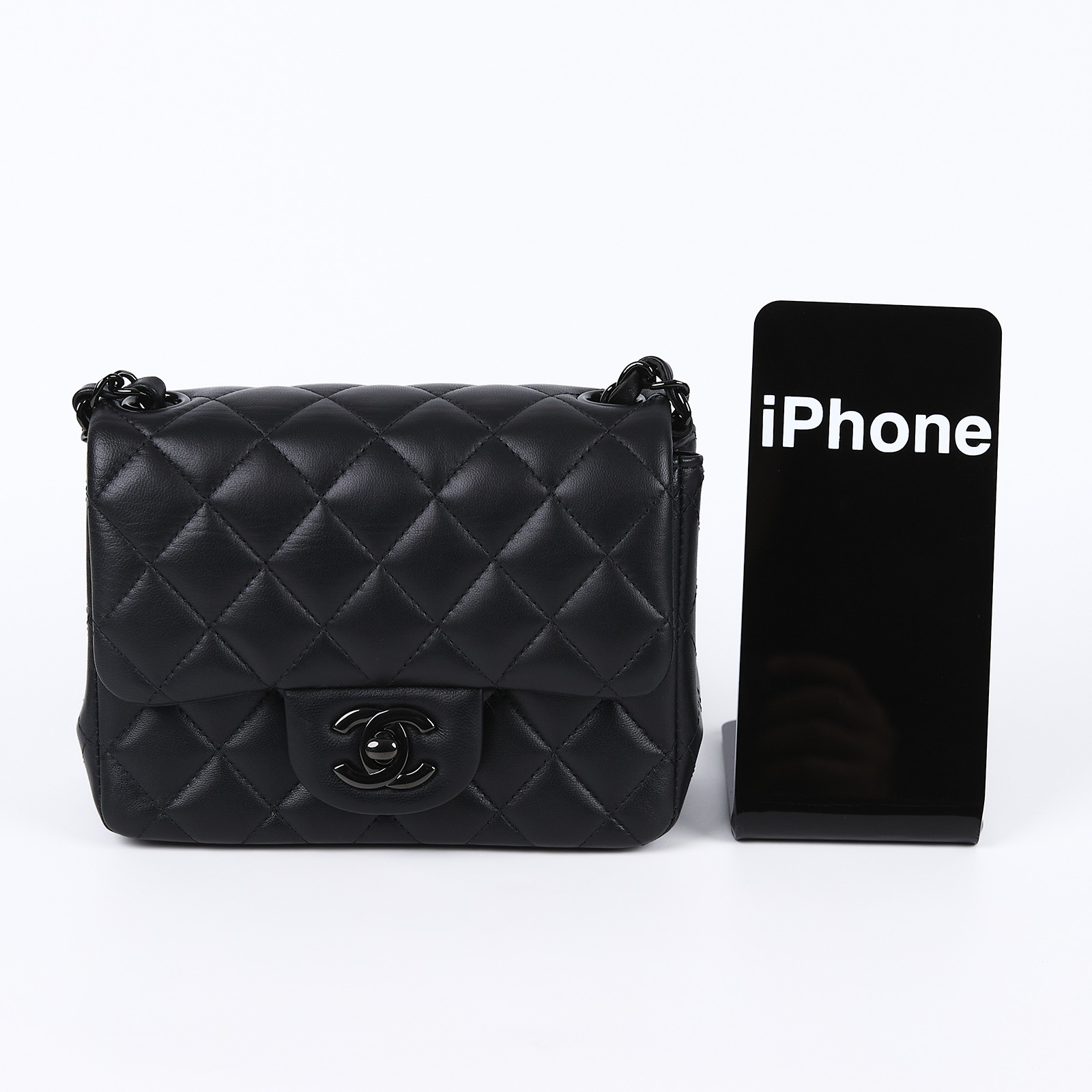 香奈兒 CHANEL CF 方形 迷你 口蓋包 A35200 B06311 晶片款 A35200 SO BLACK方胖 防塵袋/原廠盒子/購買證明