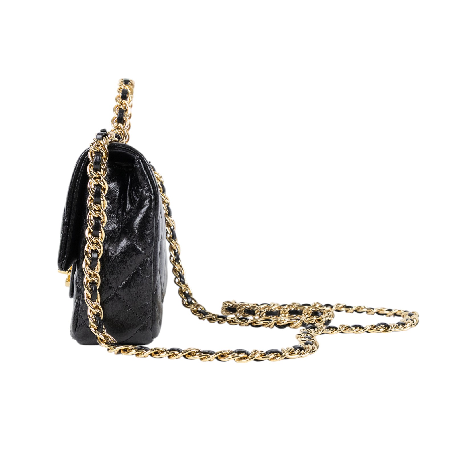 香奈兒 CHANEL Handle 20 迷你 手提 口蓋包 AS4023 晶片款 黑手提2WAY 防塵袋/原廠盒子/購買證明影本