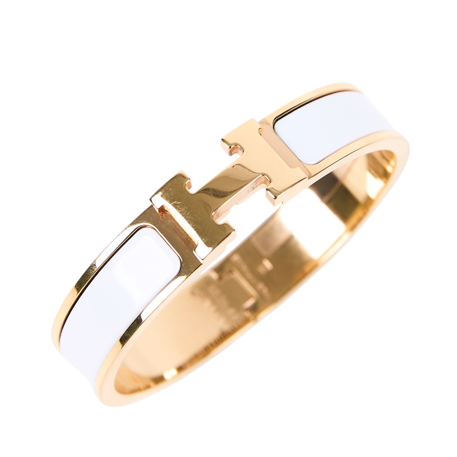 愛馬仕 Hermès Clic H GM 手環 白色 H700001Fv31GM SP 02 23 白/金CLIC H手環 無附屬品