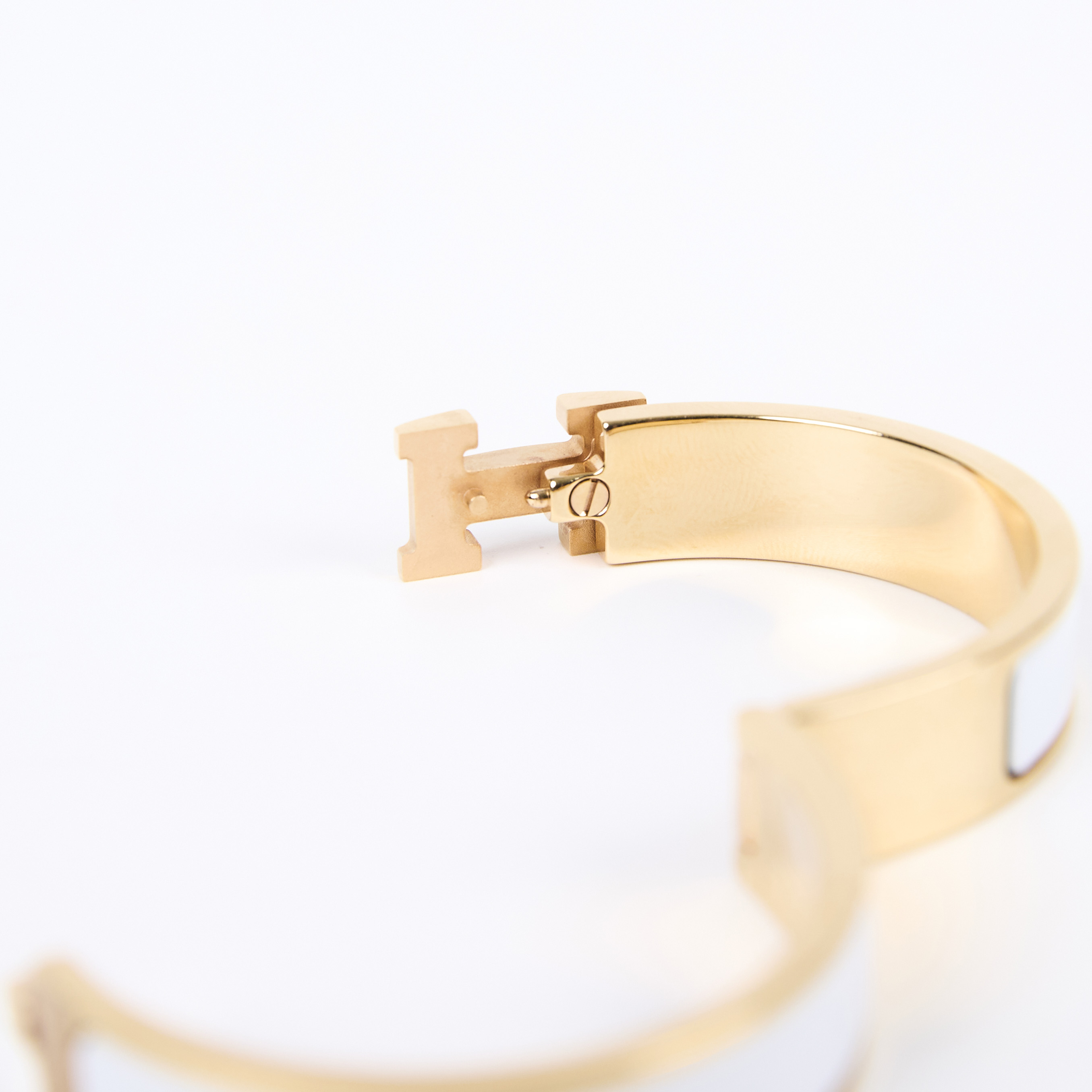 愛馬仕 Hermès Clic H GM 手環 白色 H700001Fv31GM SP 02 23 白/金CLIC H手環 無附屬品