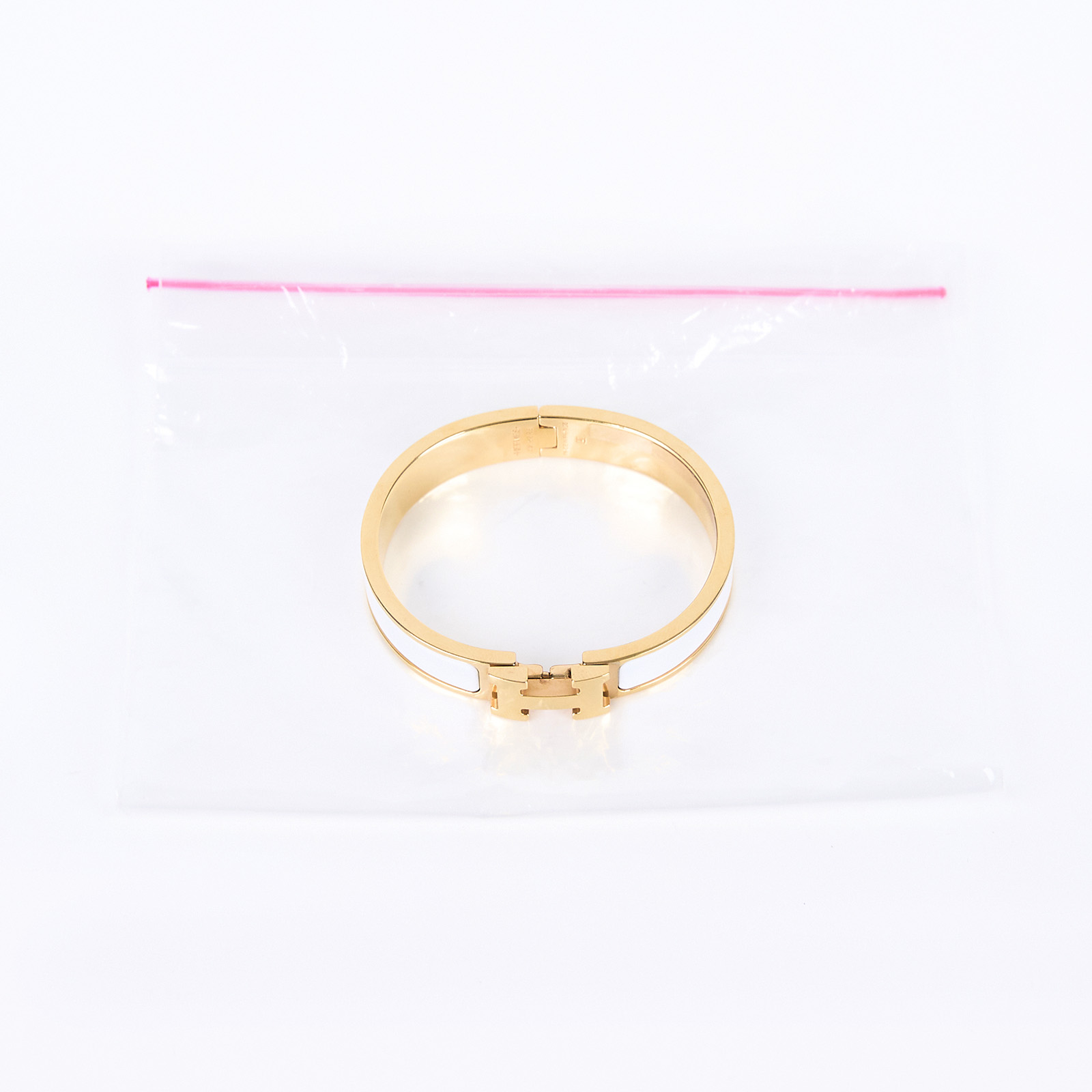 愛馬仕 Hermès Clic H GM 手環 白色 H700001Fv31GM SP 02 23 白/金CLIC H手環 無附屬品
