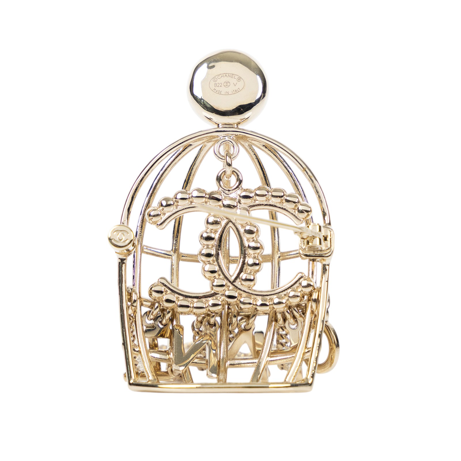 香奈兒 CHANEL 胸針 飾品 B22V 鳥籠胸針 原廠盒子