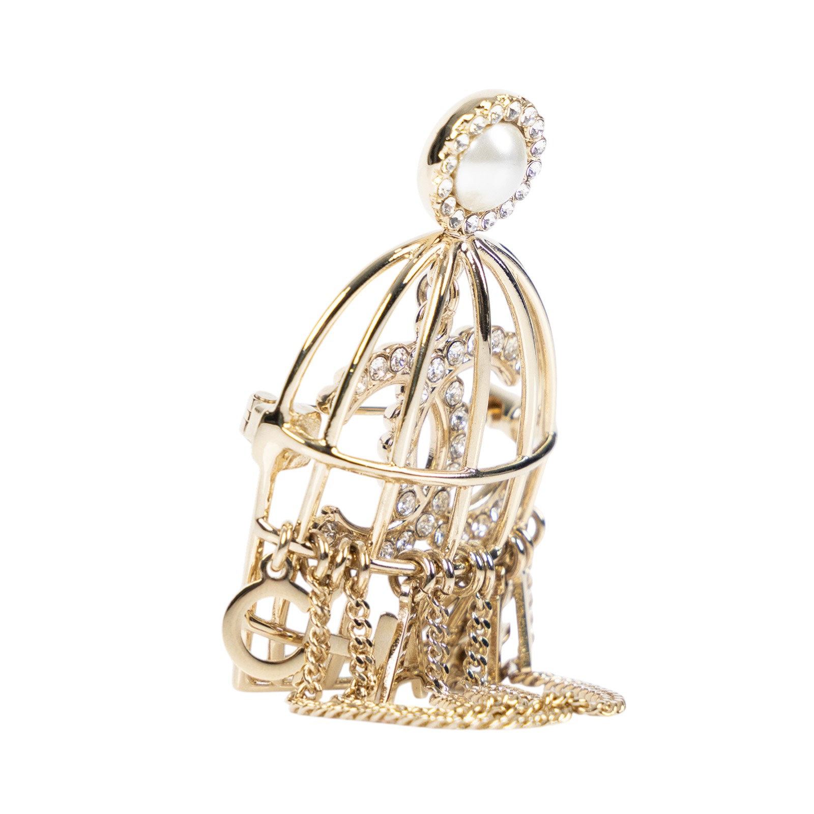 香奈兒 CHANEL 胸針 飾品 B22V 鳥籠胸針 原廠盒子