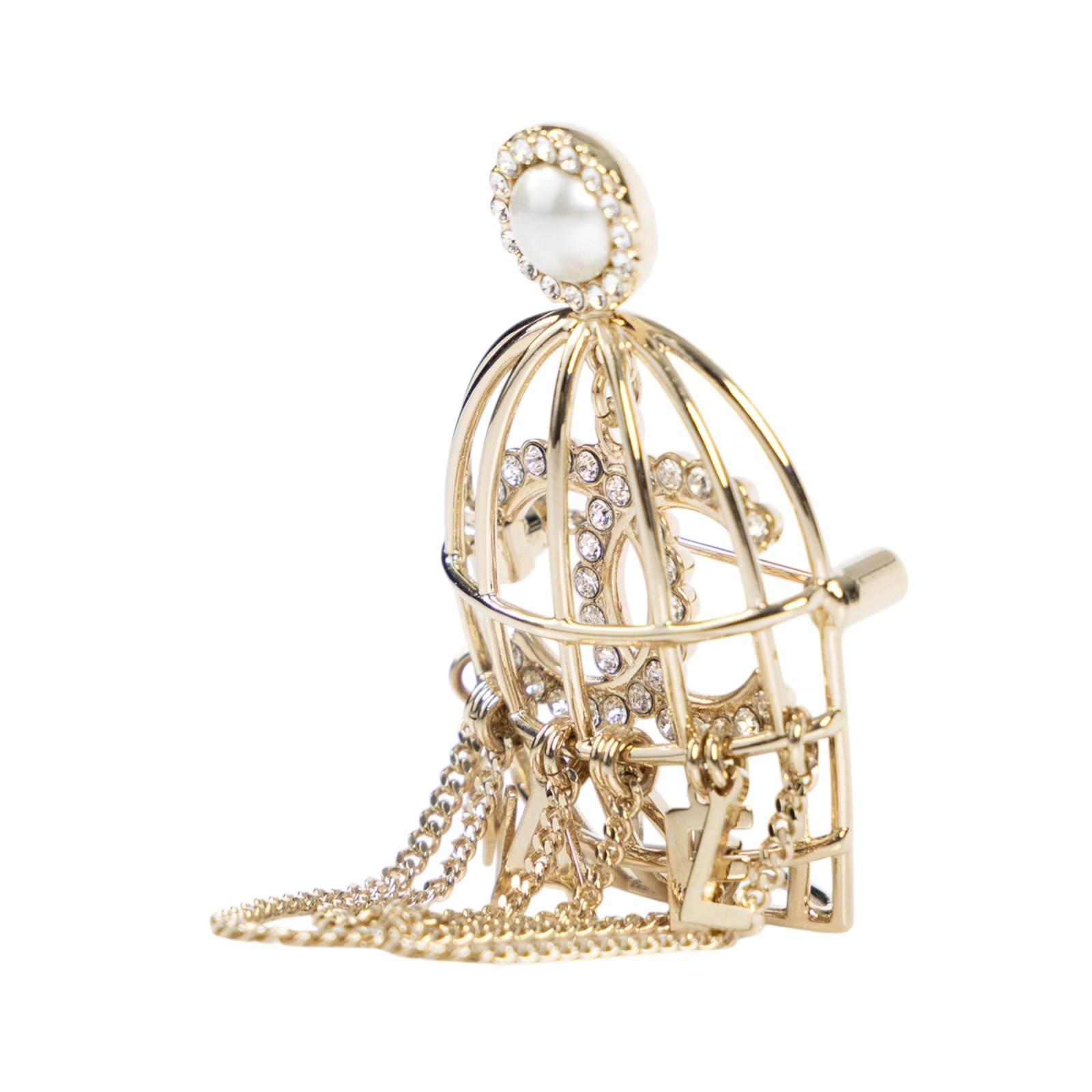 香奈兒 CHANEL 胸針 飾品 B22V 鳥籠胸針 原廠盒子